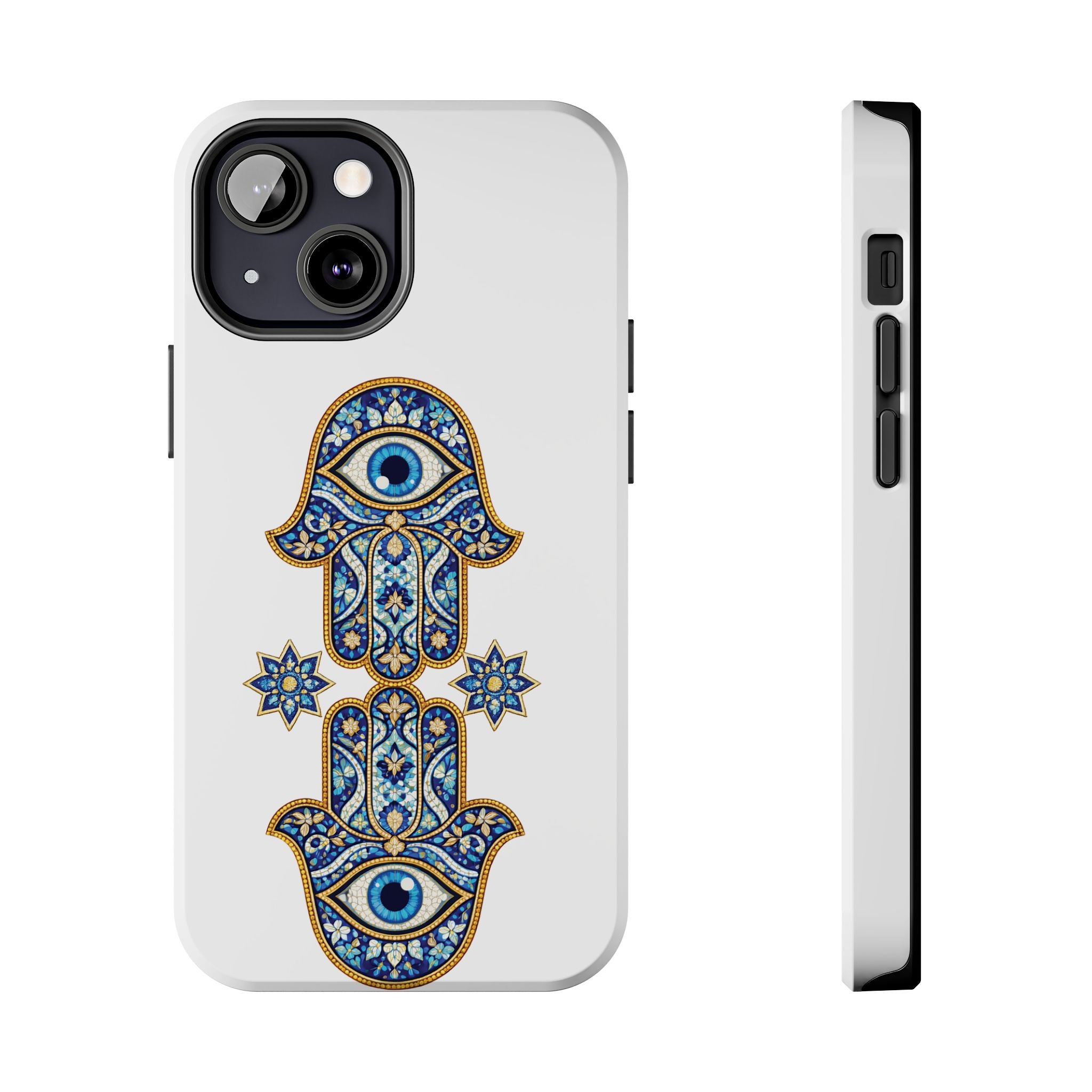 Hamsa Eye Tough Phone Case — Blue Mosaic Protective Phone Cover