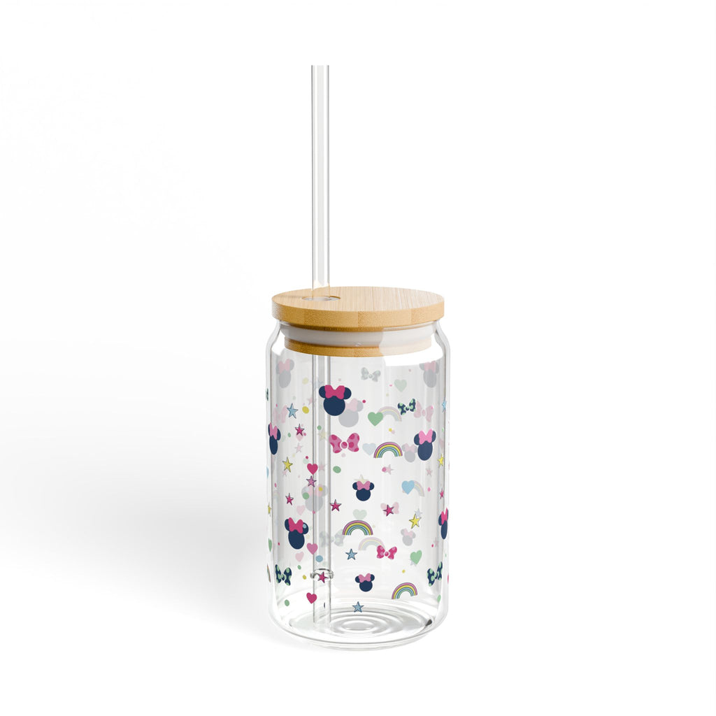 16oz Sipper Glass – Cute Minnie Mouse Pattern Travel Cup with Straw