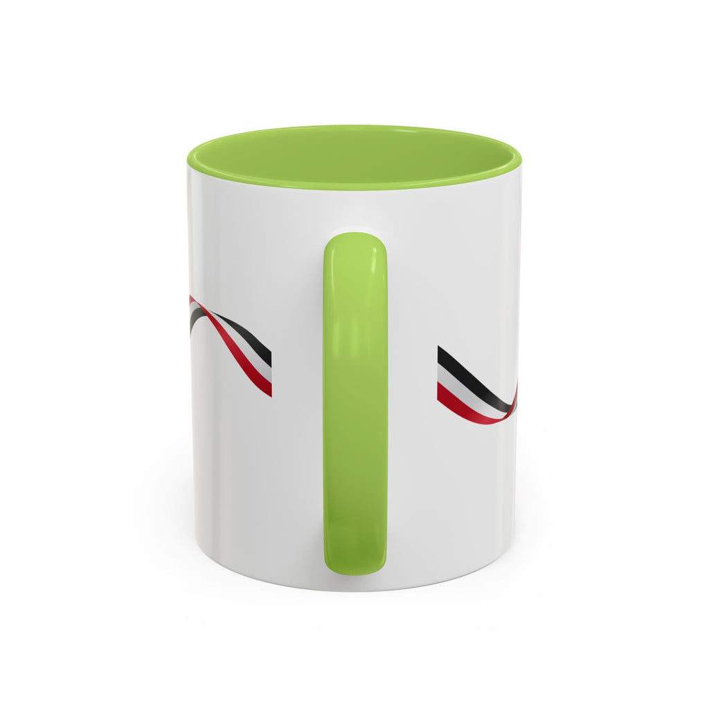 Iraq Lion Head Accent Coffee Mug with Arabic Script and Flag Ribbon – Patriotic Iraq Gift (11/15oz)