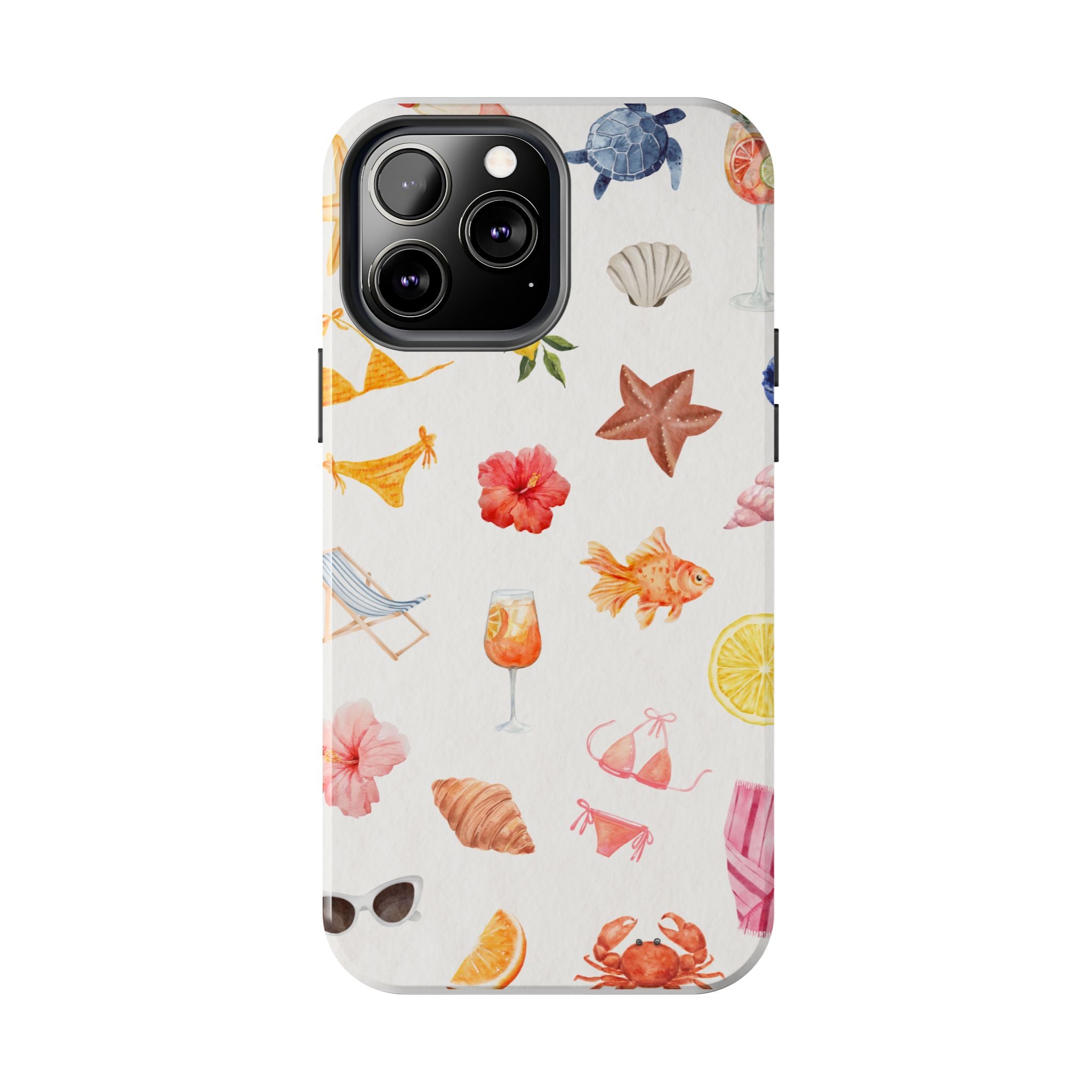 Summer Seashells Pattern Tough Phone Case — Beach Vacation Phone Cover
