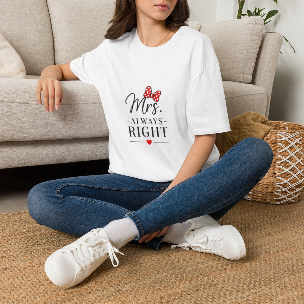 Mrs. Always Right Graphic Tee (Playful Minnie Bow Design)