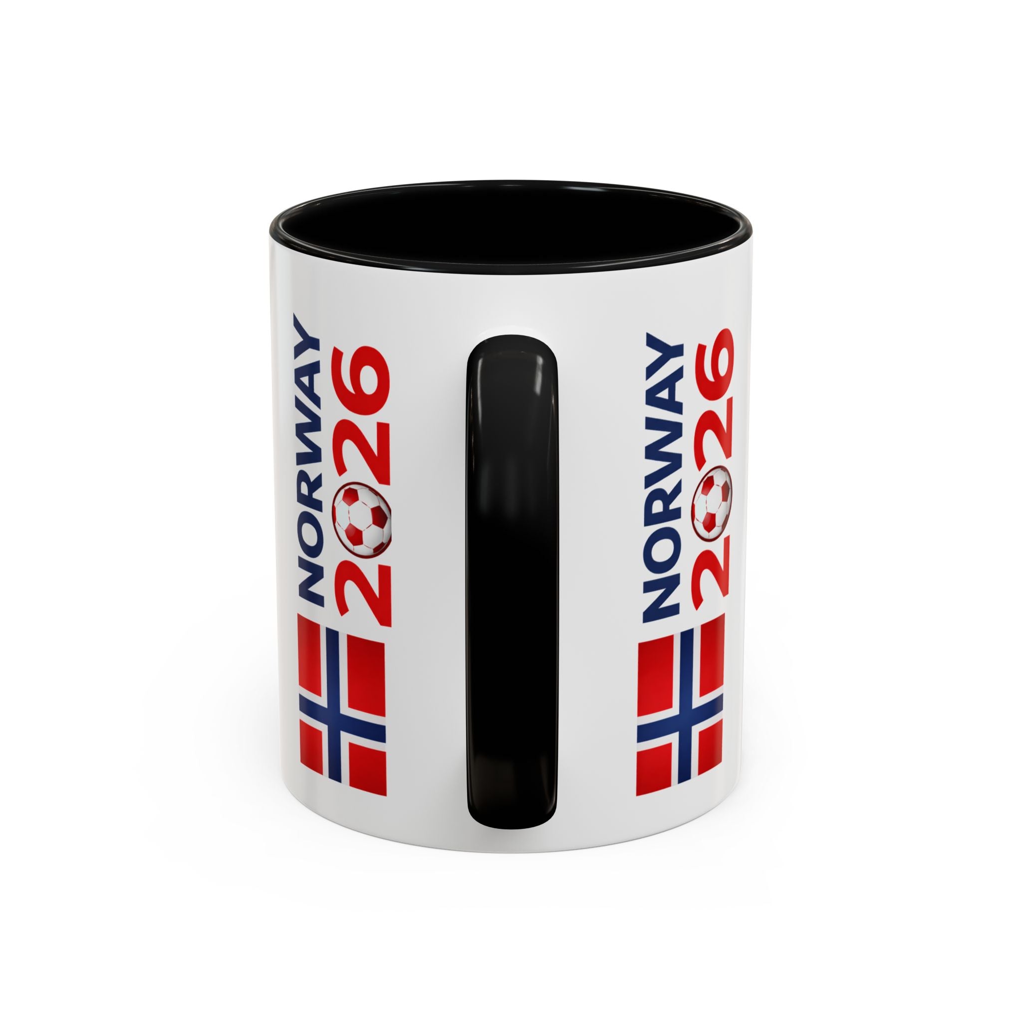 Norway Flag Accent Coffee Mug – Norway 2026 Soccer Fan Ceramic Mug (11/15oz)