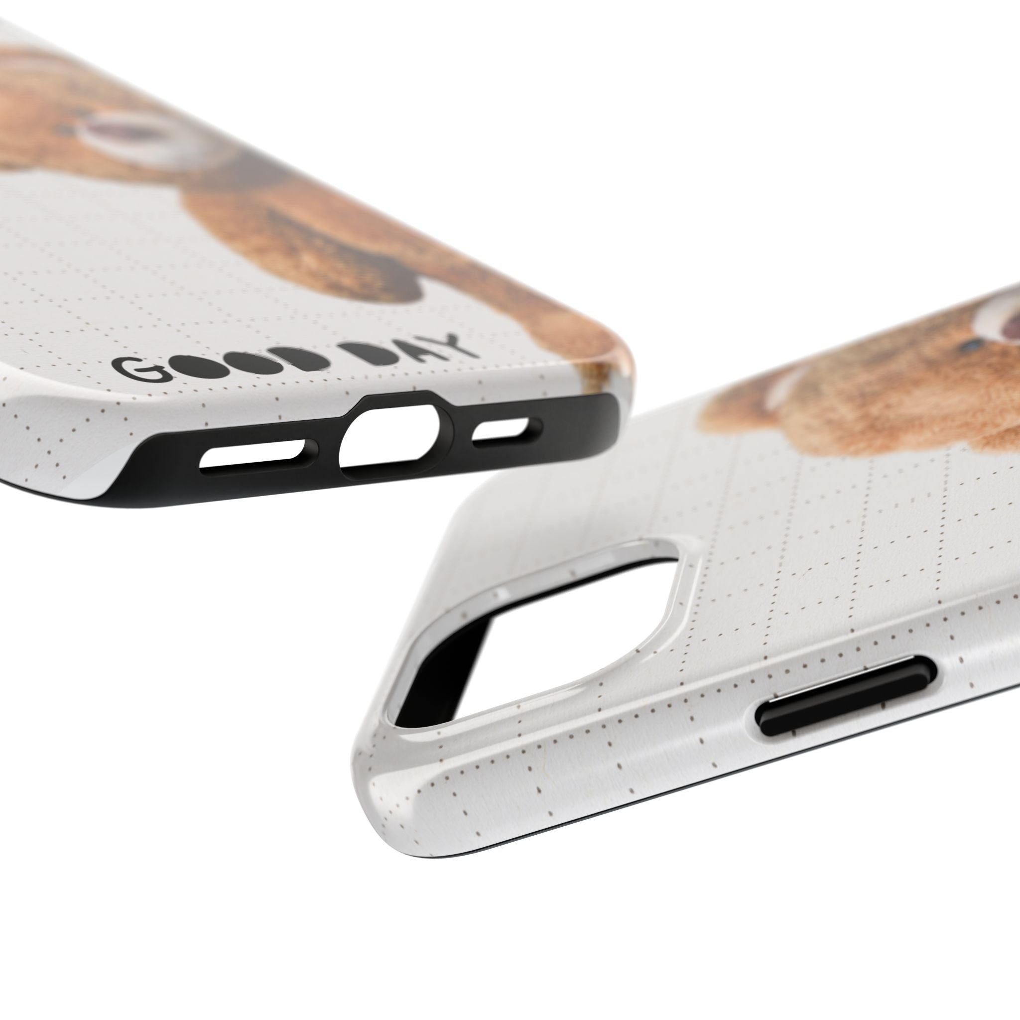 Teddy Bear Tough Phone Case — Cute Plush Peeking Design, Protective Shockproof Cover