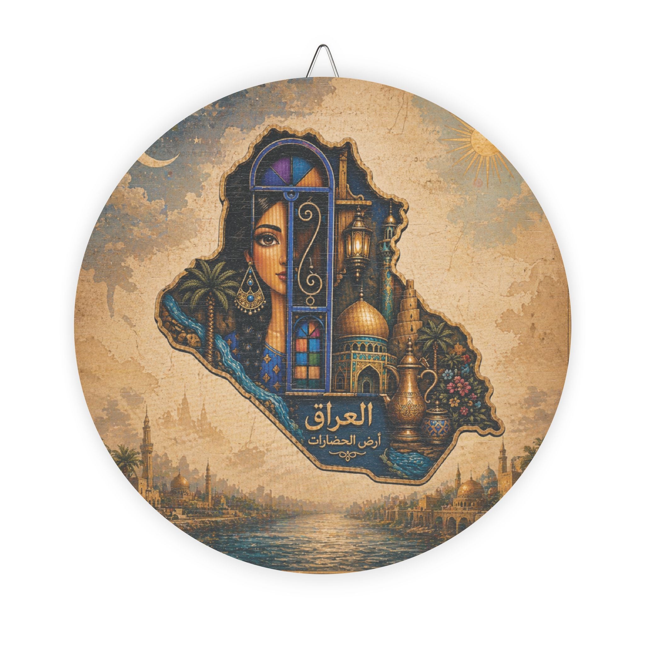 Iraq Map Wood Sign — Vintage Iraqi Art Wall Décor