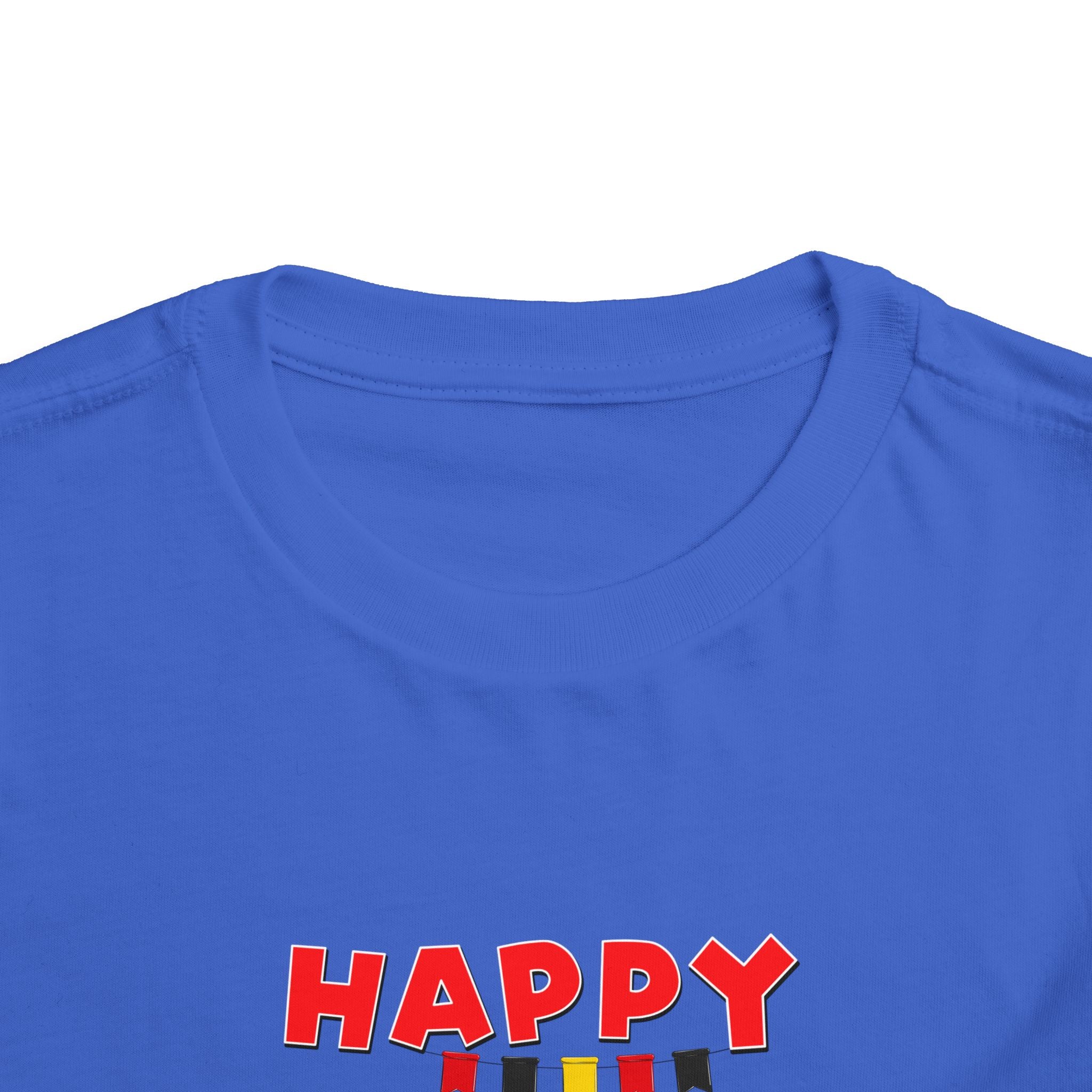 Toddler Tee — 'Happy Birthday' Balloon Party Shirt (Mickey-Style Colors)