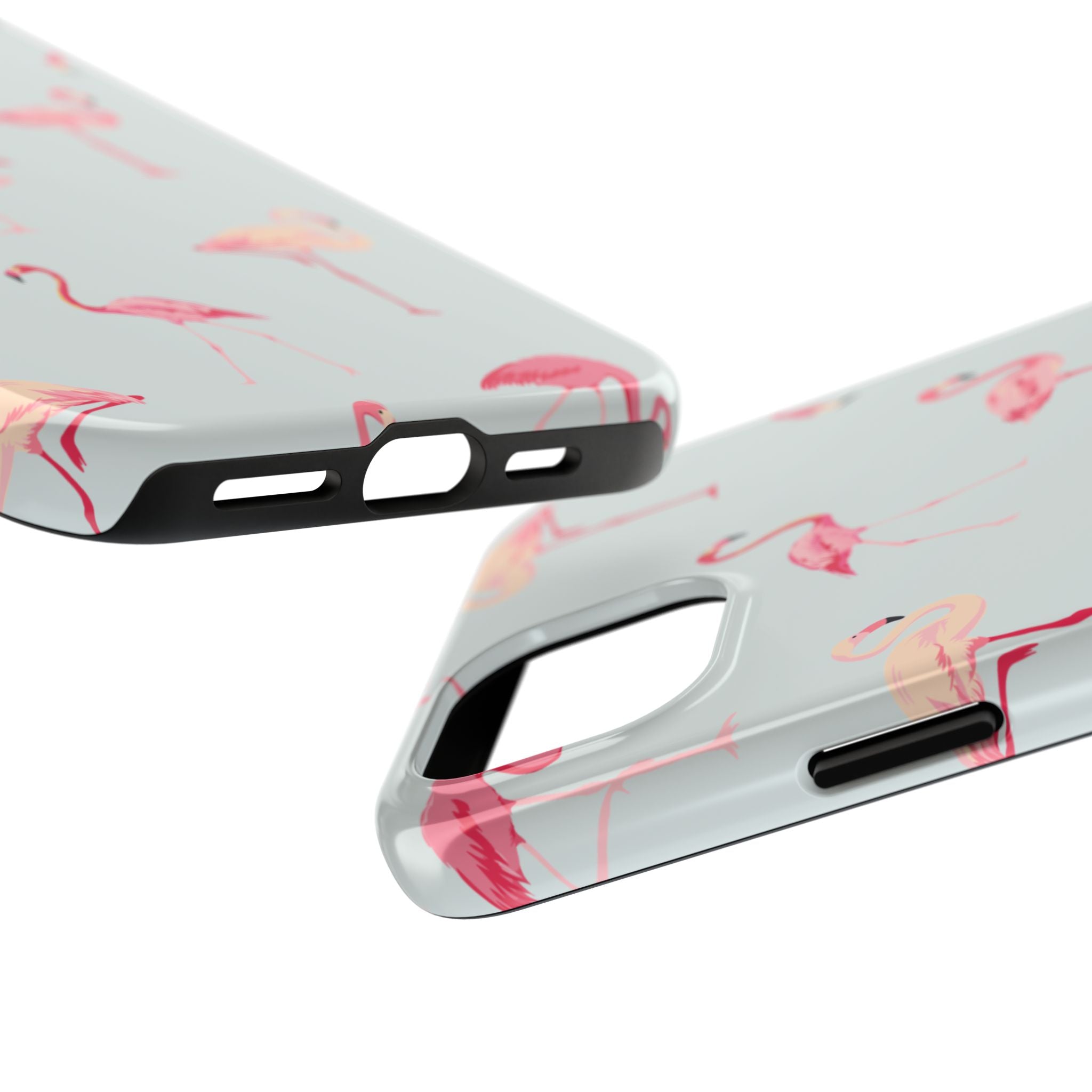 Flamingo Pattern Tough Phone Case — Cute Pink Birds Protective Phone Cover