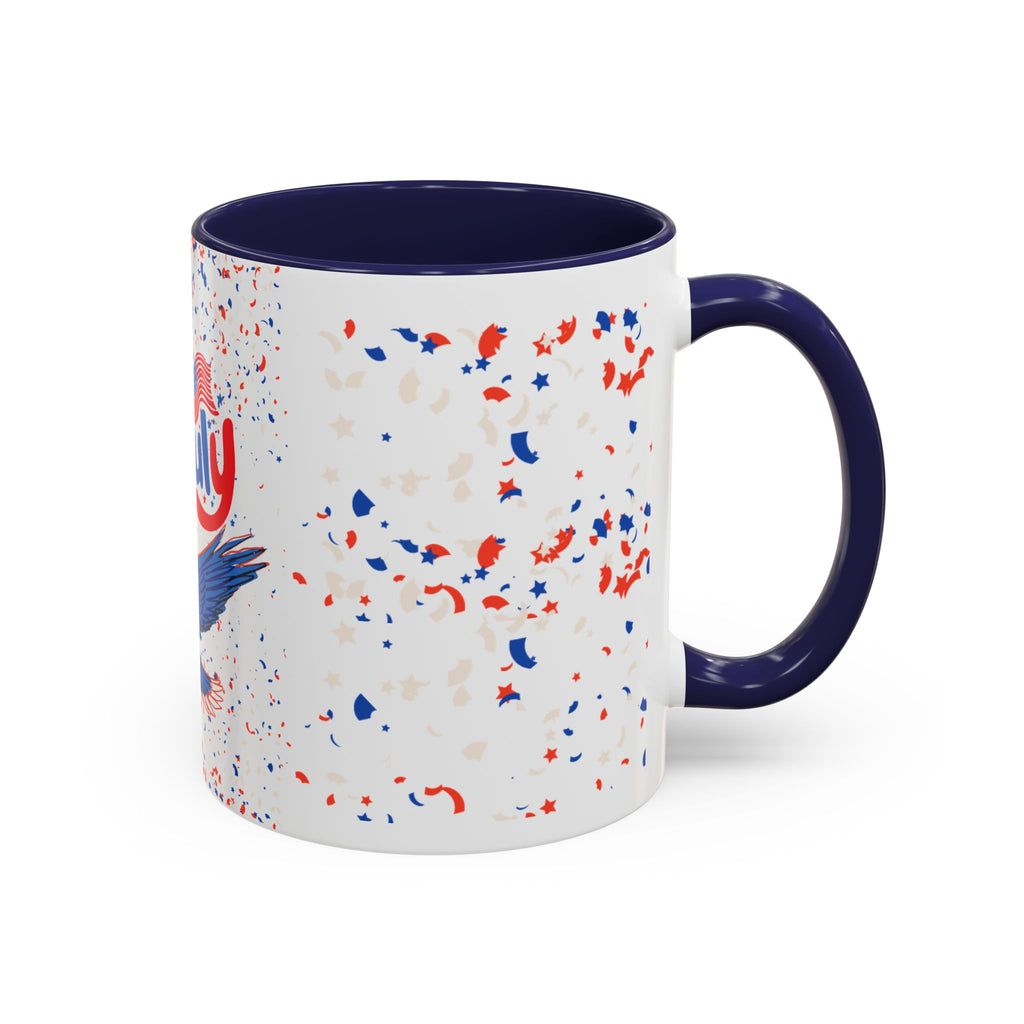 4th of July Coffee Mug - Patriotic Eagle Accent Mug, Red White & Blue Celebration Drinkware