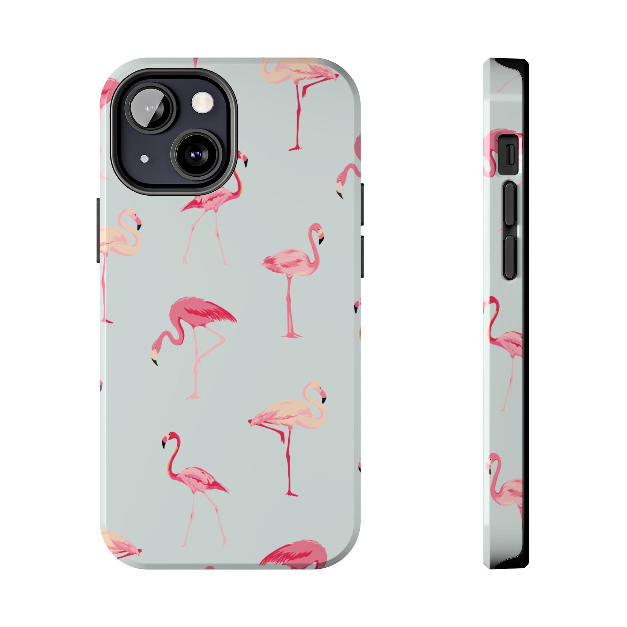 Flamingo Pattern Tough Phone Case — Cute Pink Birds Protective Phone Cover