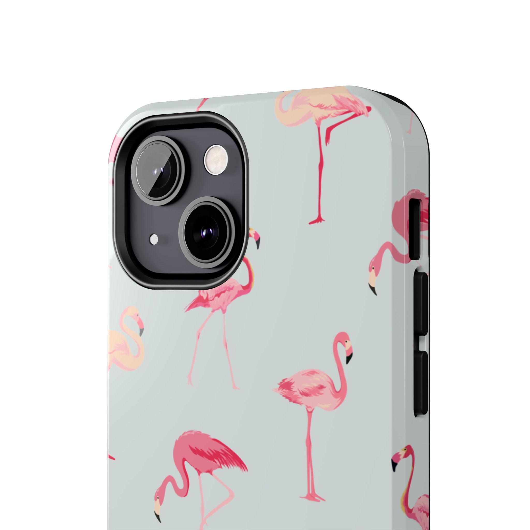 Flamingo Pattern Tough Phone Case — Cute Pink Birds Protective Phone Cover