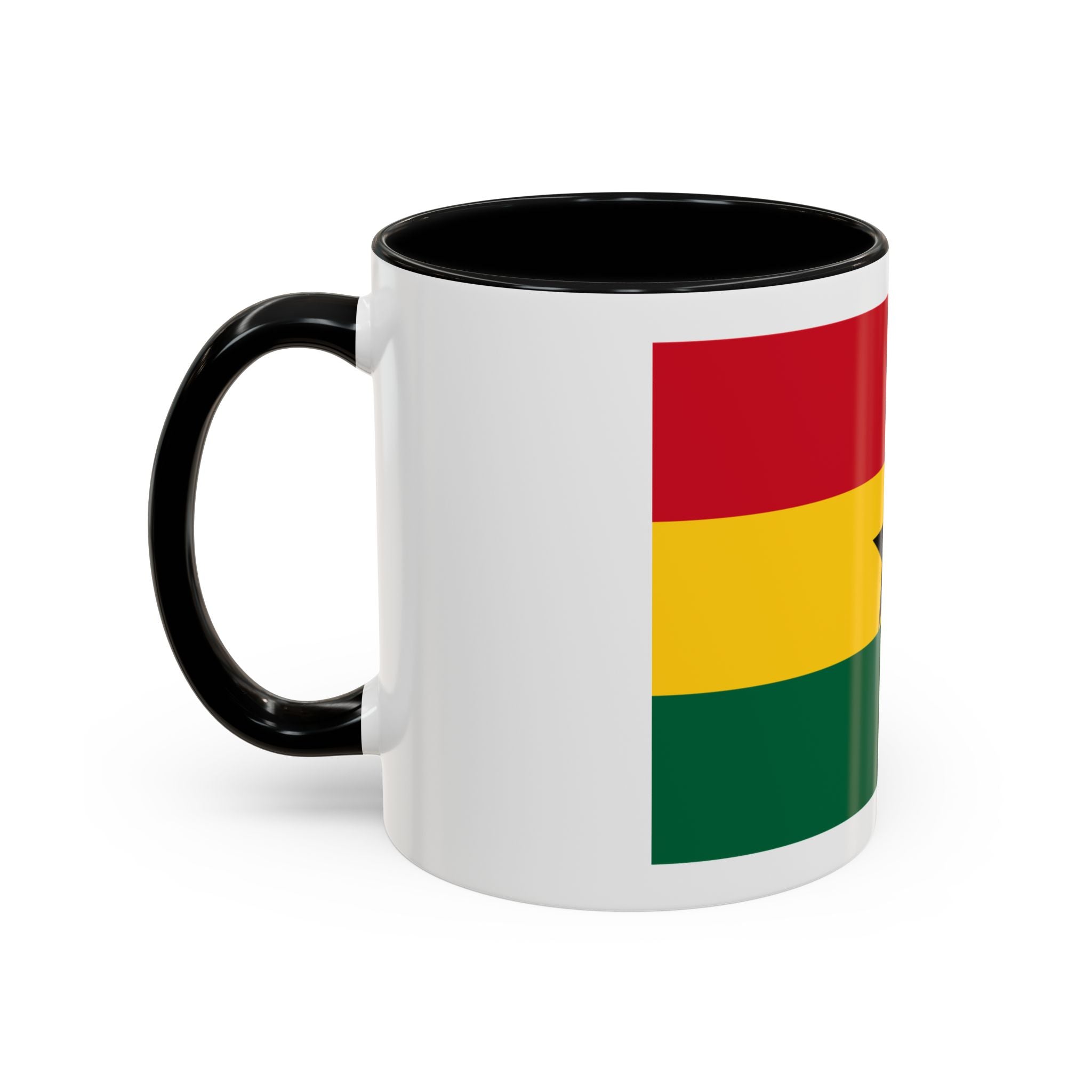Ghana Flag Accent Coffee Mug – Black Star Red Yellow Green 11/15oz