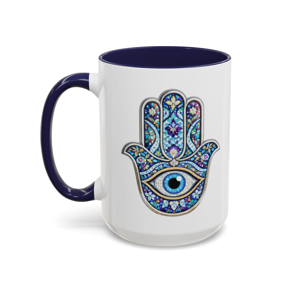 Hamsa Eye Accent Coffee Mug