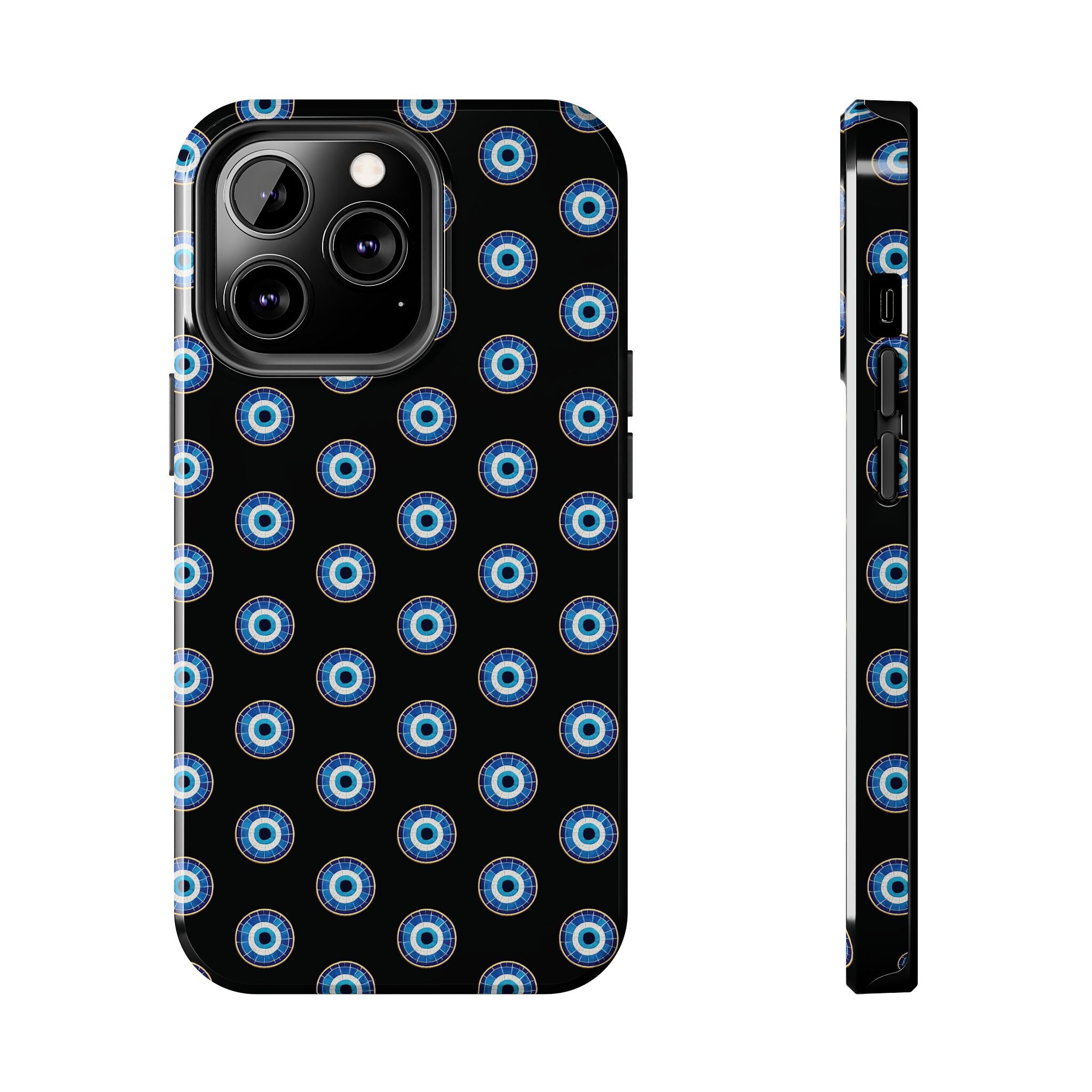 Evil Eye Pattern Tough Phone Case — Protective Blue Nazar Design