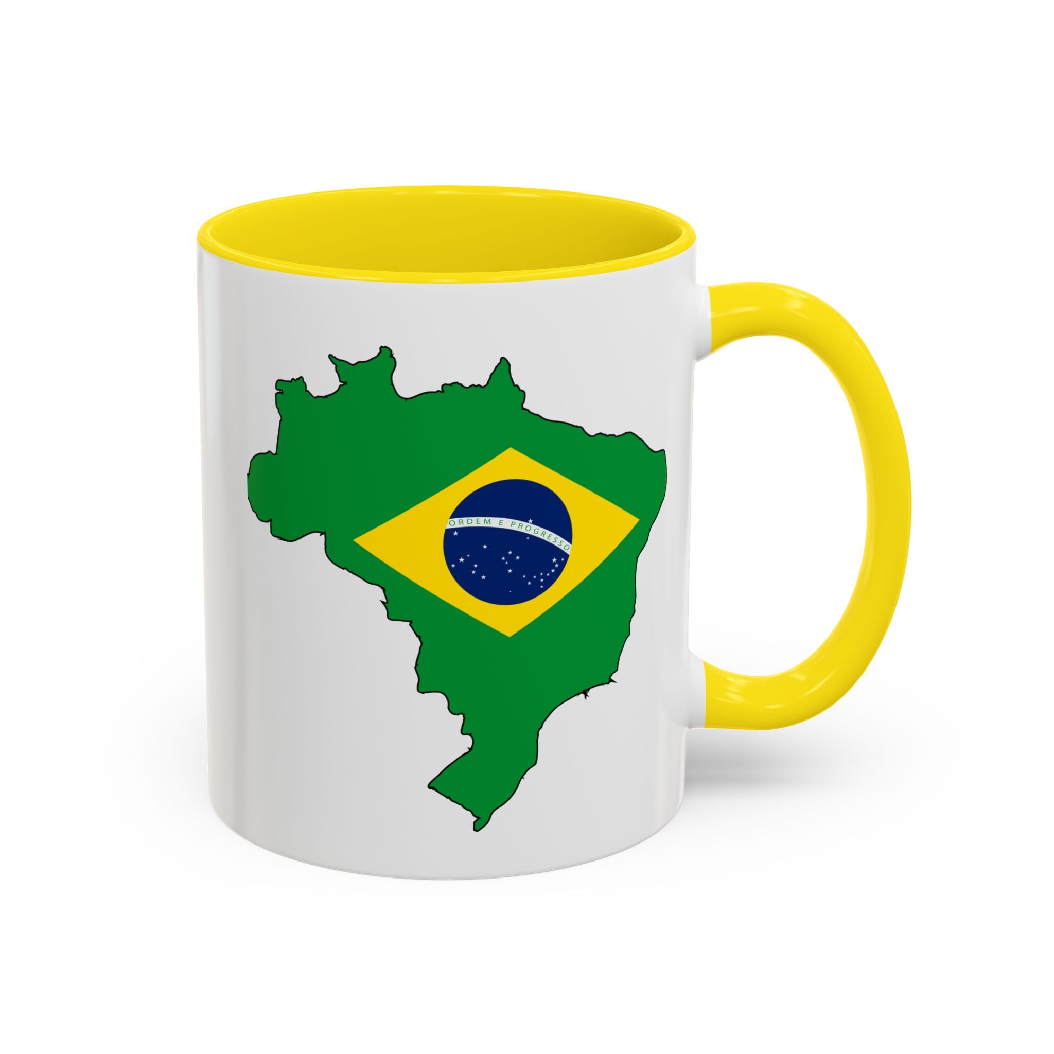 Brazil Map Coffee Mug — Brazilian Flag Accent 11/15oz