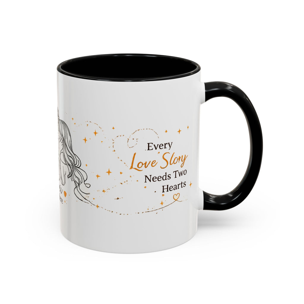 Romantic Accent Coffee Mug — "Forever Starts Here" Love Story Design