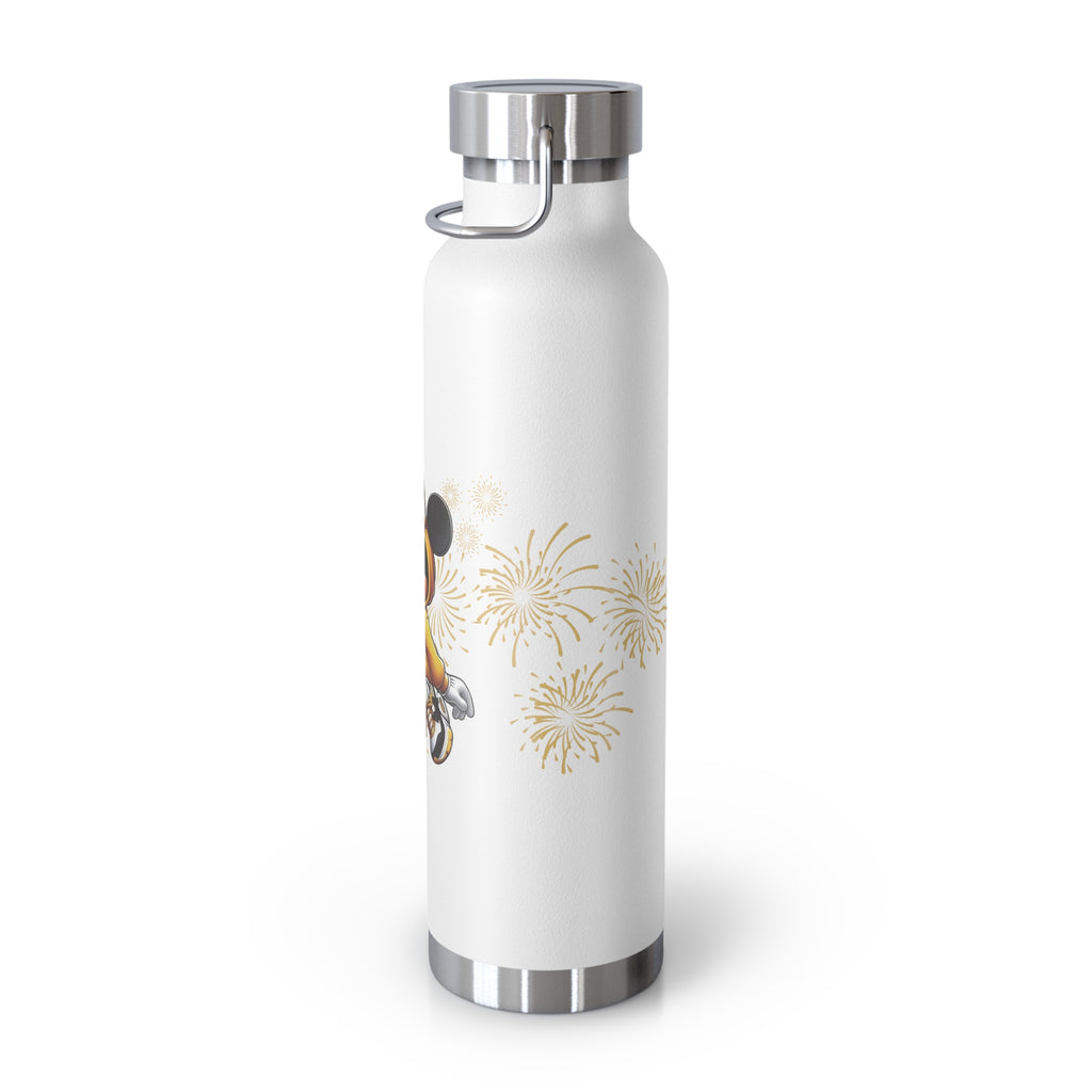22oz Insulated Water Bottle — Cute Minnie Mouse Gold Sparkle Design