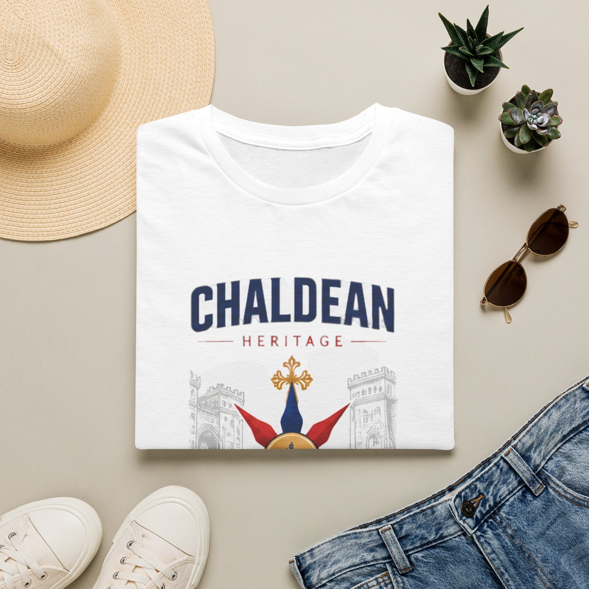Chaldean Heritage T-Shirt — Pride Tee with Assyrian Star & Script