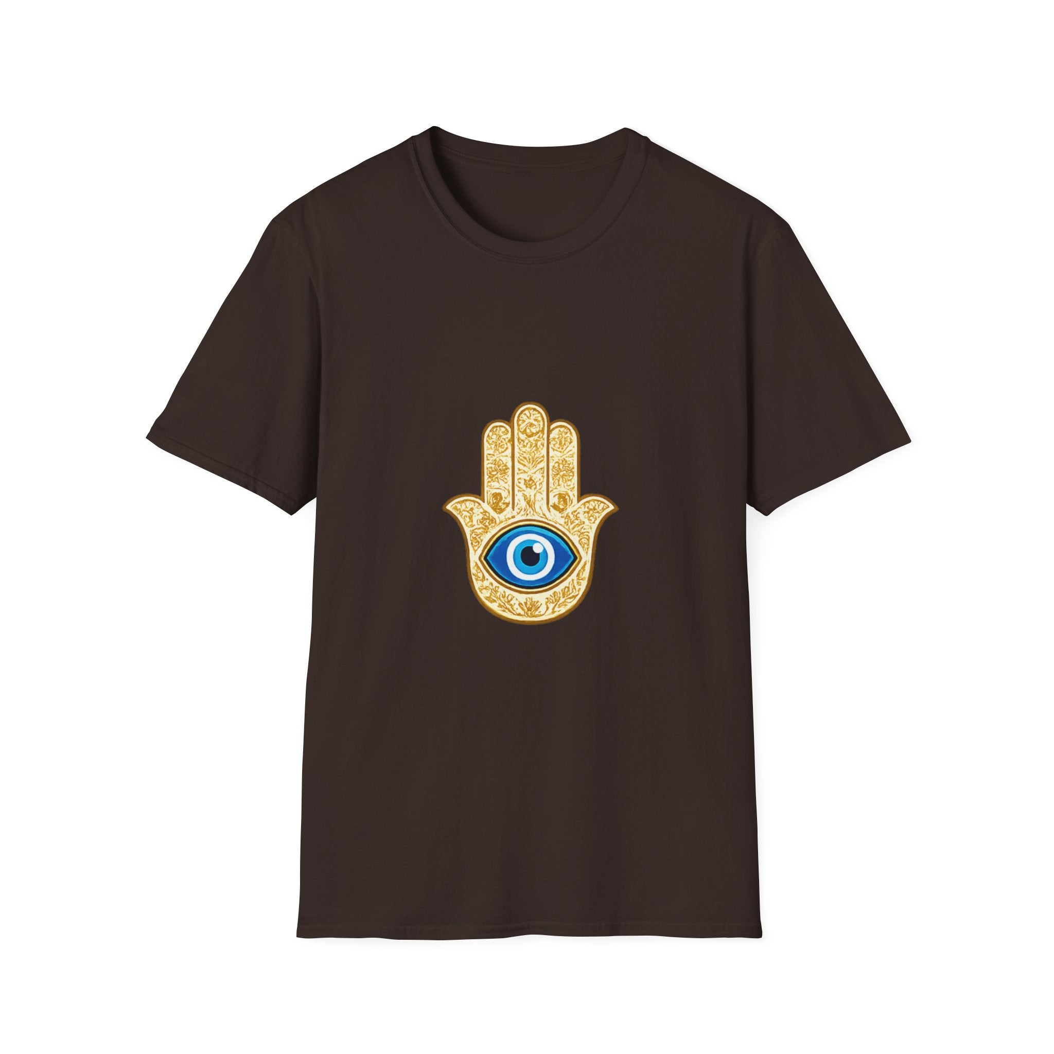 Hamsa Hand T-Shirt with Blue Evil Eye — Protective Spiritual Symbol Tee