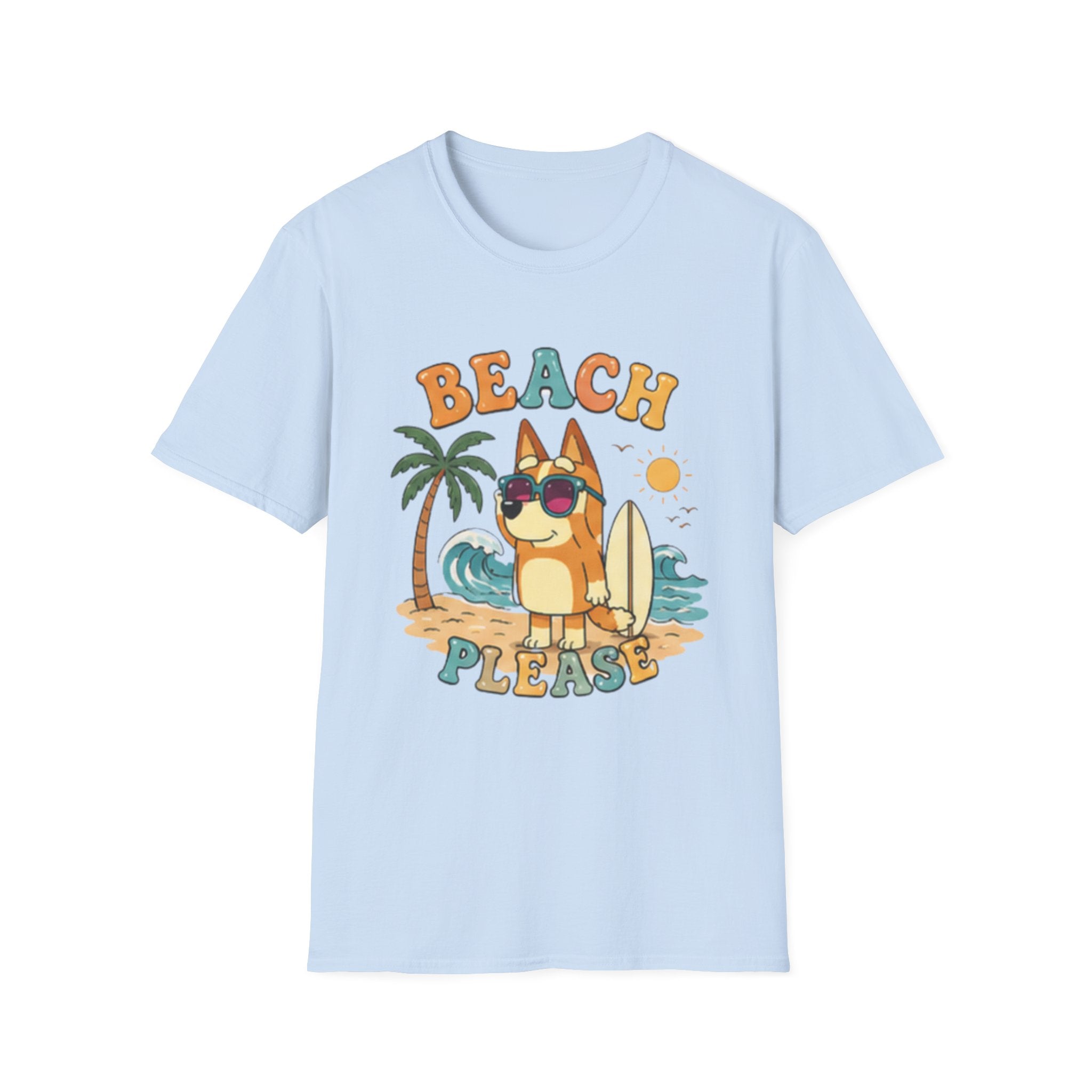 Beach Please T-Shirt — Cute Surfing Dog Retro Summer Tee