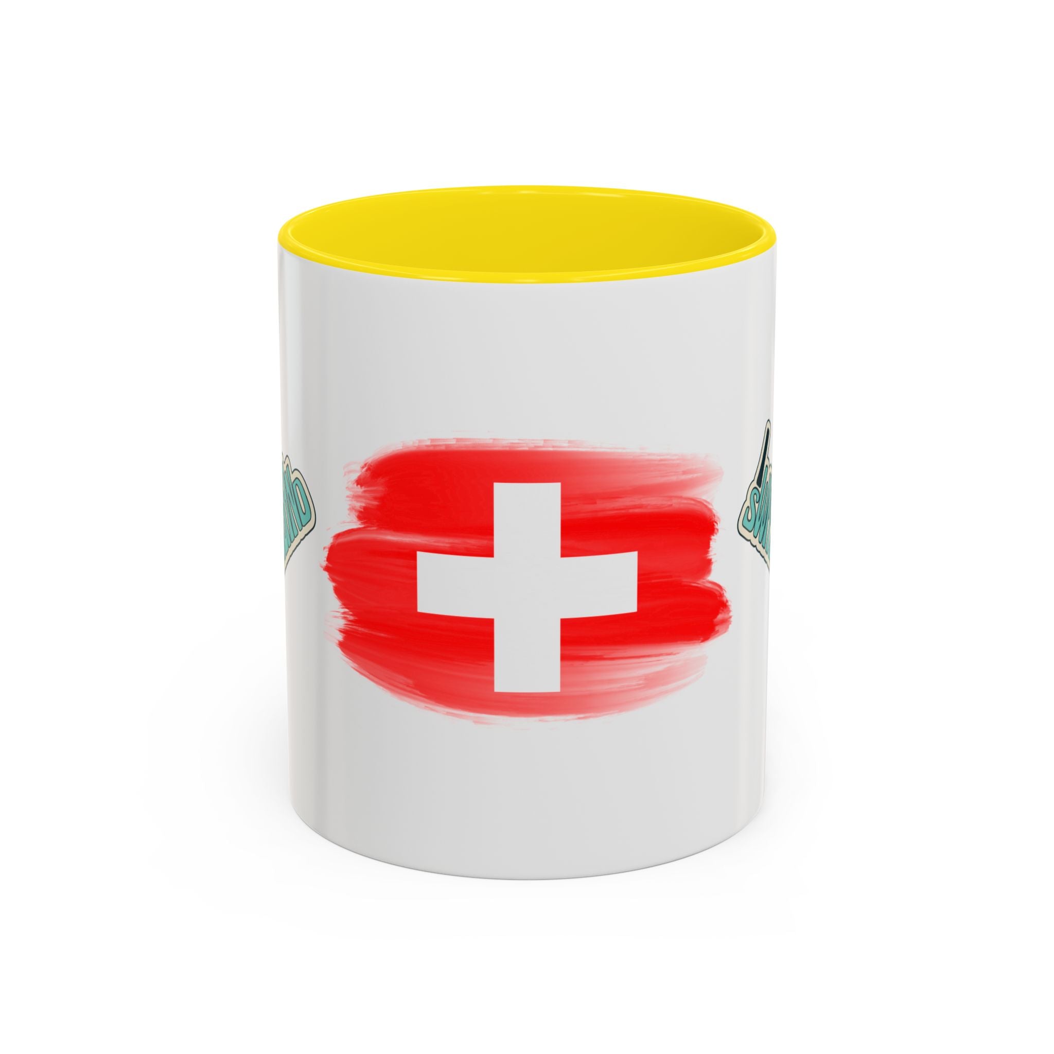 Switzerland Flag Accent Coffee Mug – I  Switzerland Travel Souvenir