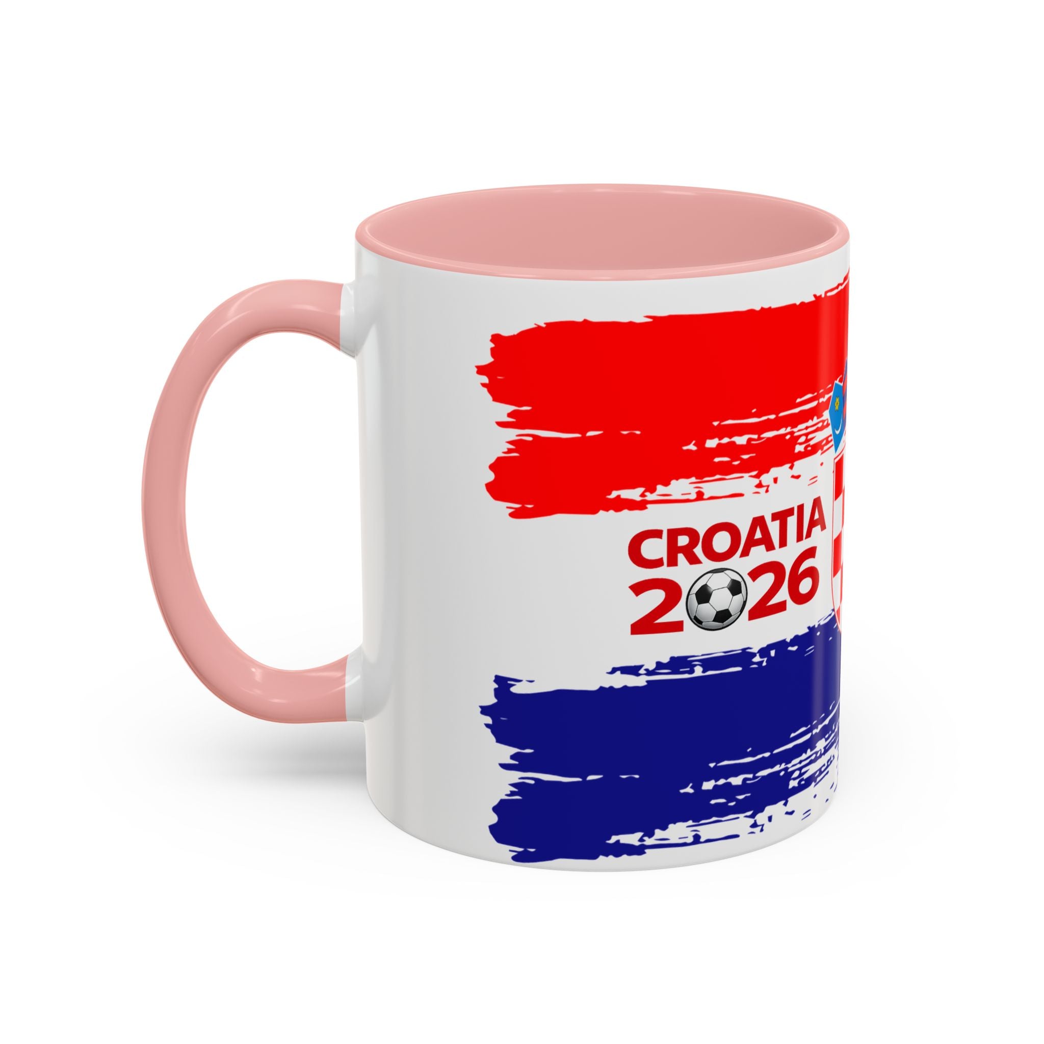 Croatia 2026 Accent Coffee Mug – Red White Blue Crest Soccer Fan Gift