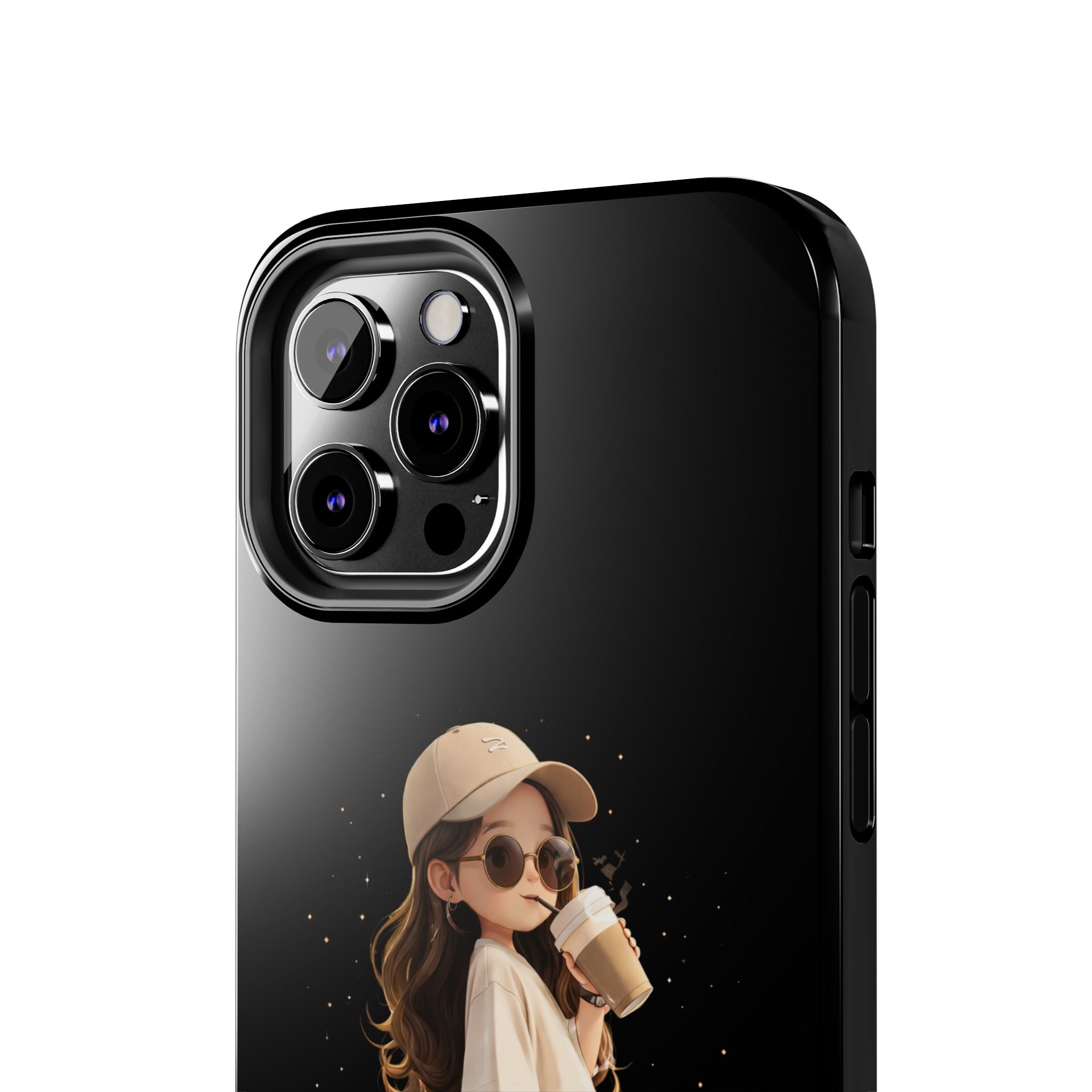 Phone Case — 'Running on Coffee' Cute Coffee Girl Protective Case