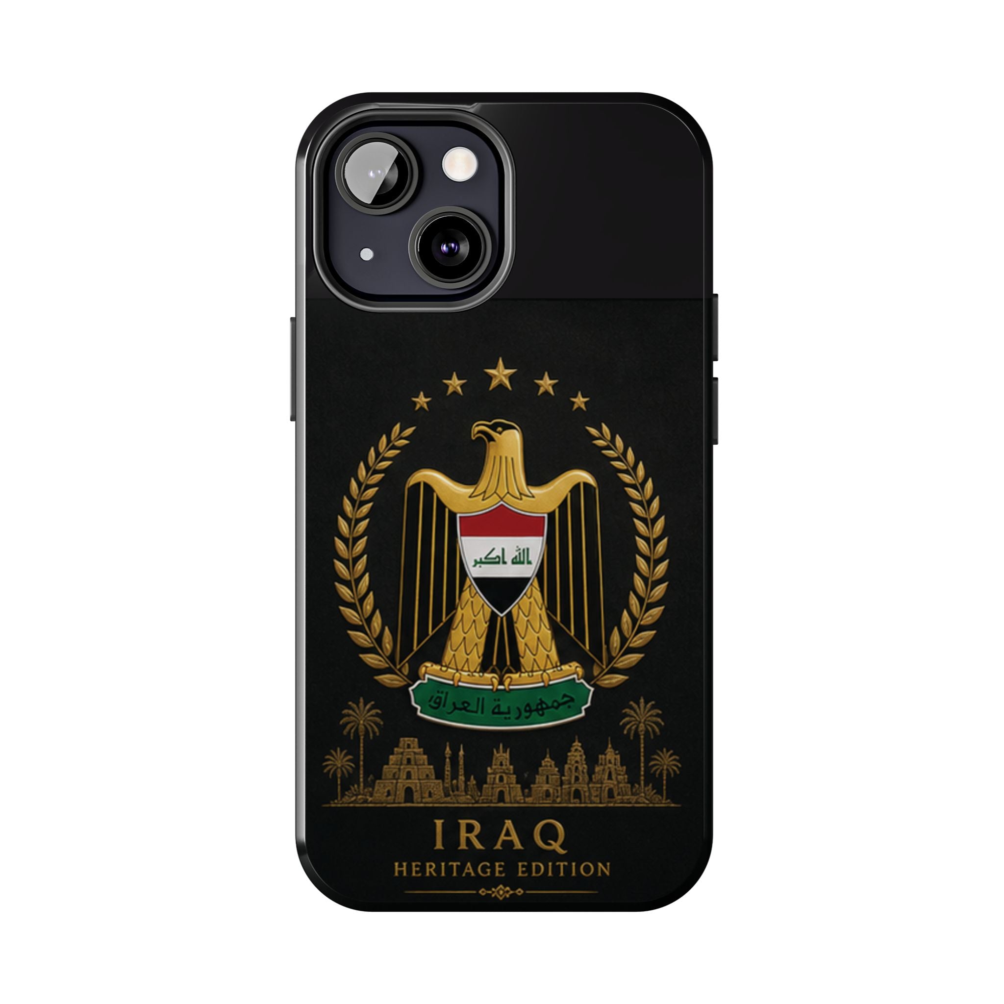 Iraq Coat of Arms Tough Phone Case — Arabic ‘Allahu Akbar’ Military Eagle Design
