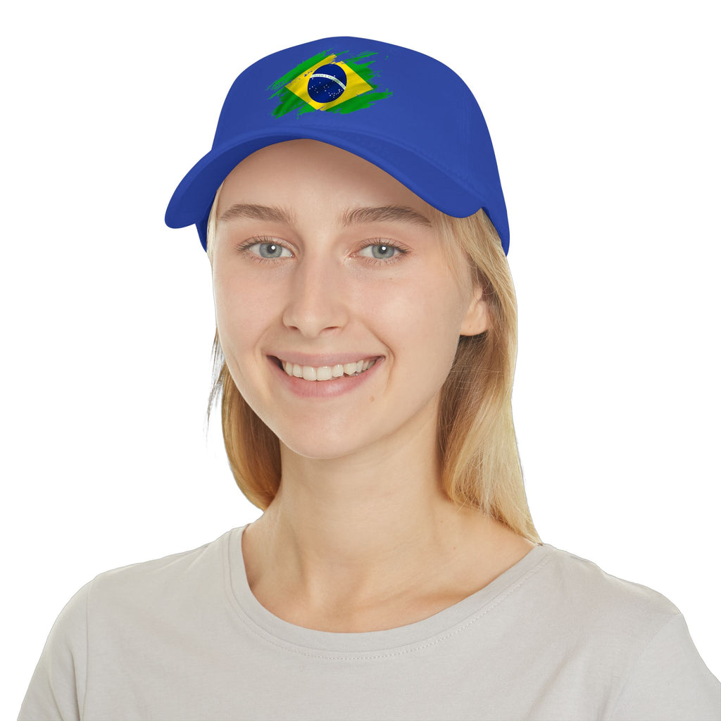 Brazil Flag Baseball Cap — Distressed Brushstroke Brazilian Flag Hat