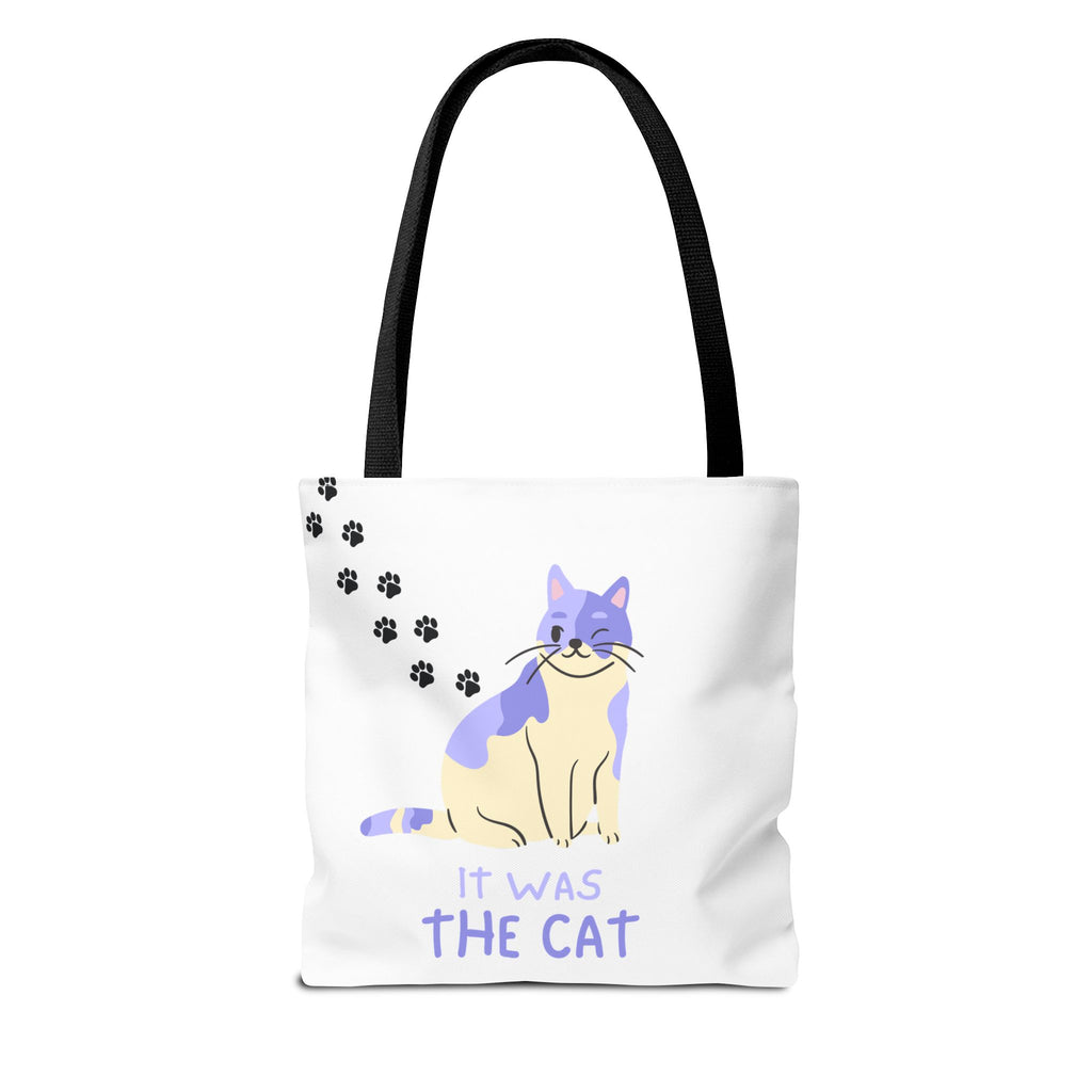 Cat Paw Print Tote — "It Wasn't Me" Funny Cat Tote Bag