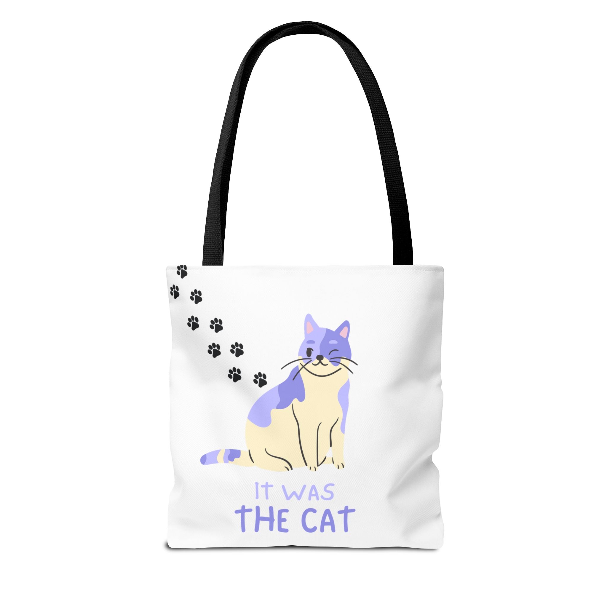 Cat Paw Print Tote — "It Wasn't Me" Funny Cat Tote Bag