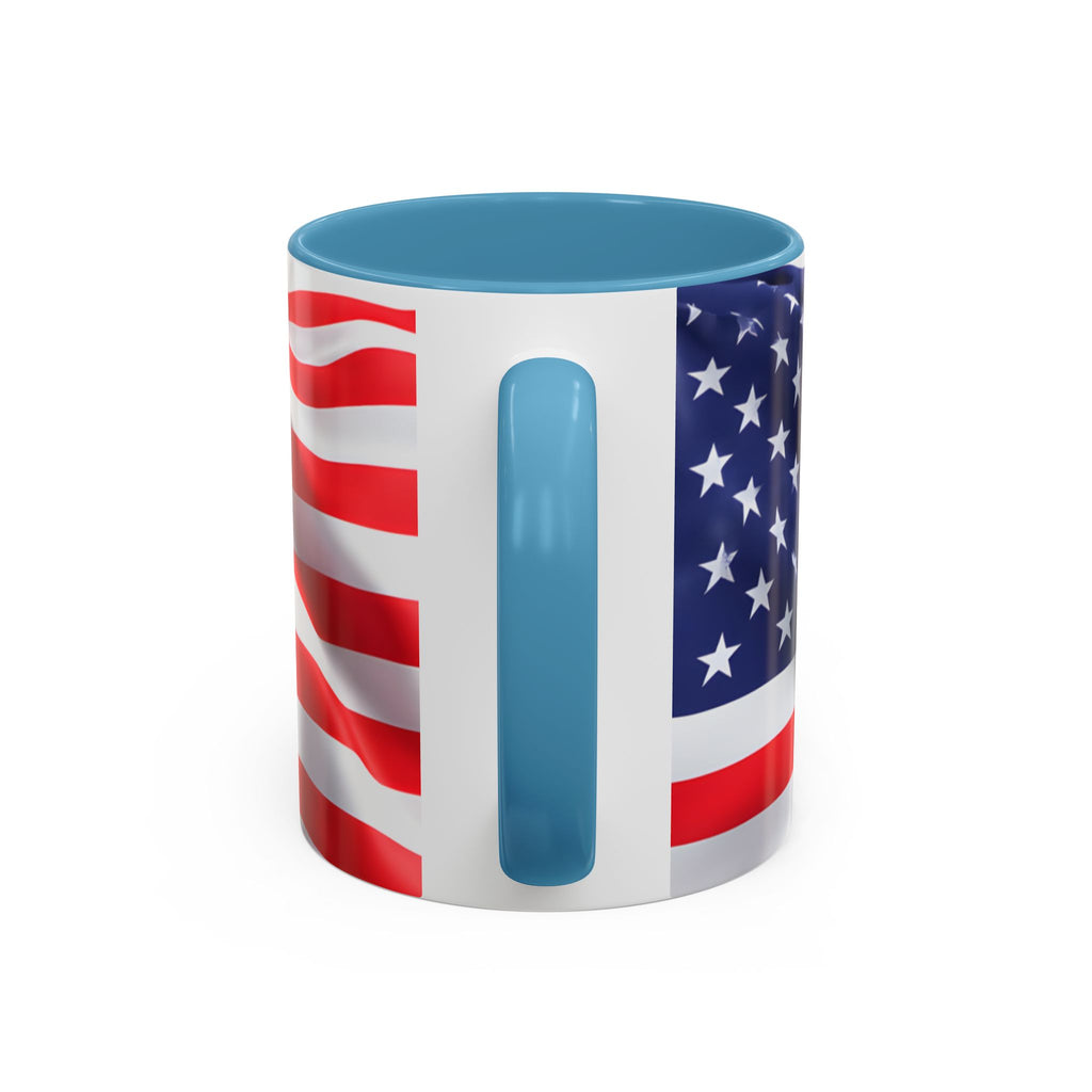 American Flag Accent Coffee Mug — Patriotic USA Stars & Stripes Ceramic Mug (11/15oz)