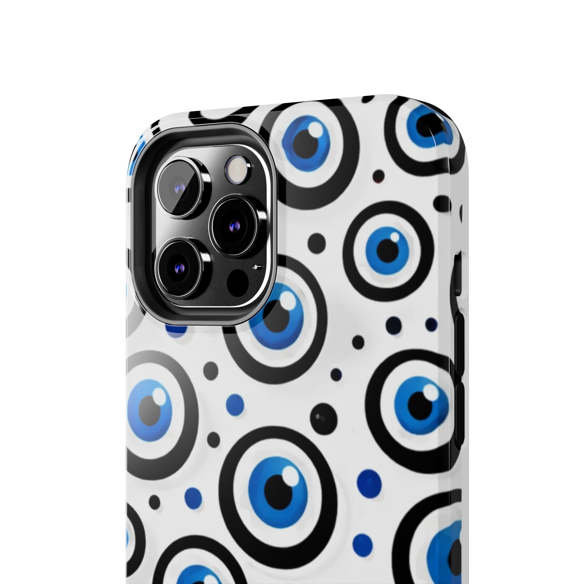 Blue Evil Eye Pattern Tough Phone Case — Protective Ceramic Nazar Design