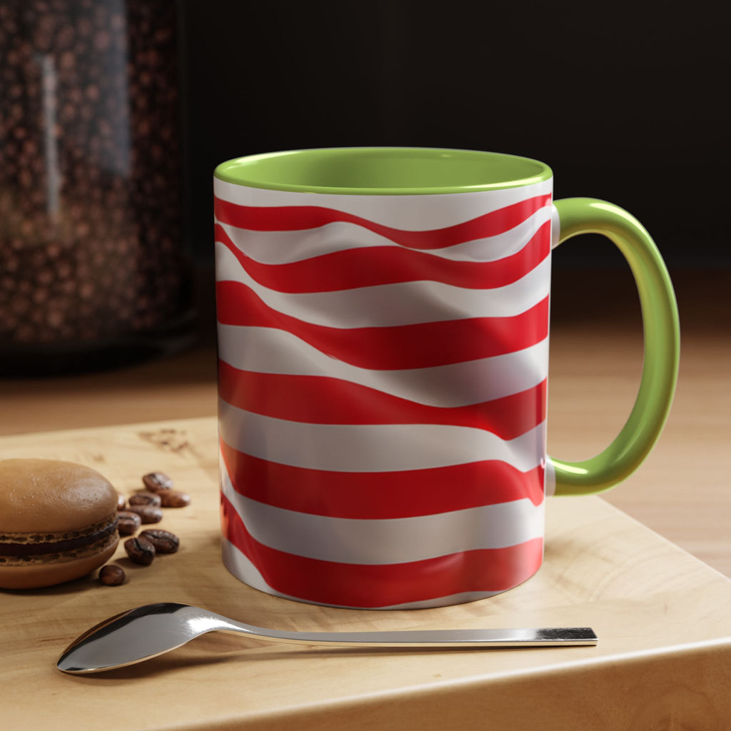 American Flag Accent Coffee Mug — Patriotic USA Stars & Stripes Ceramic Mug (11/15oz)