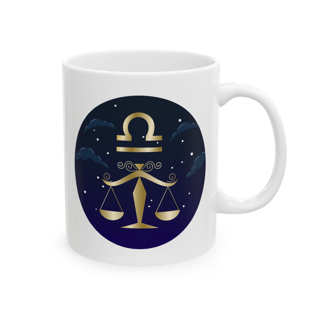 Libra Night Sky Ceramic Mug – Cute Moon & Stars Coffee Cup (11oz, 15oz)