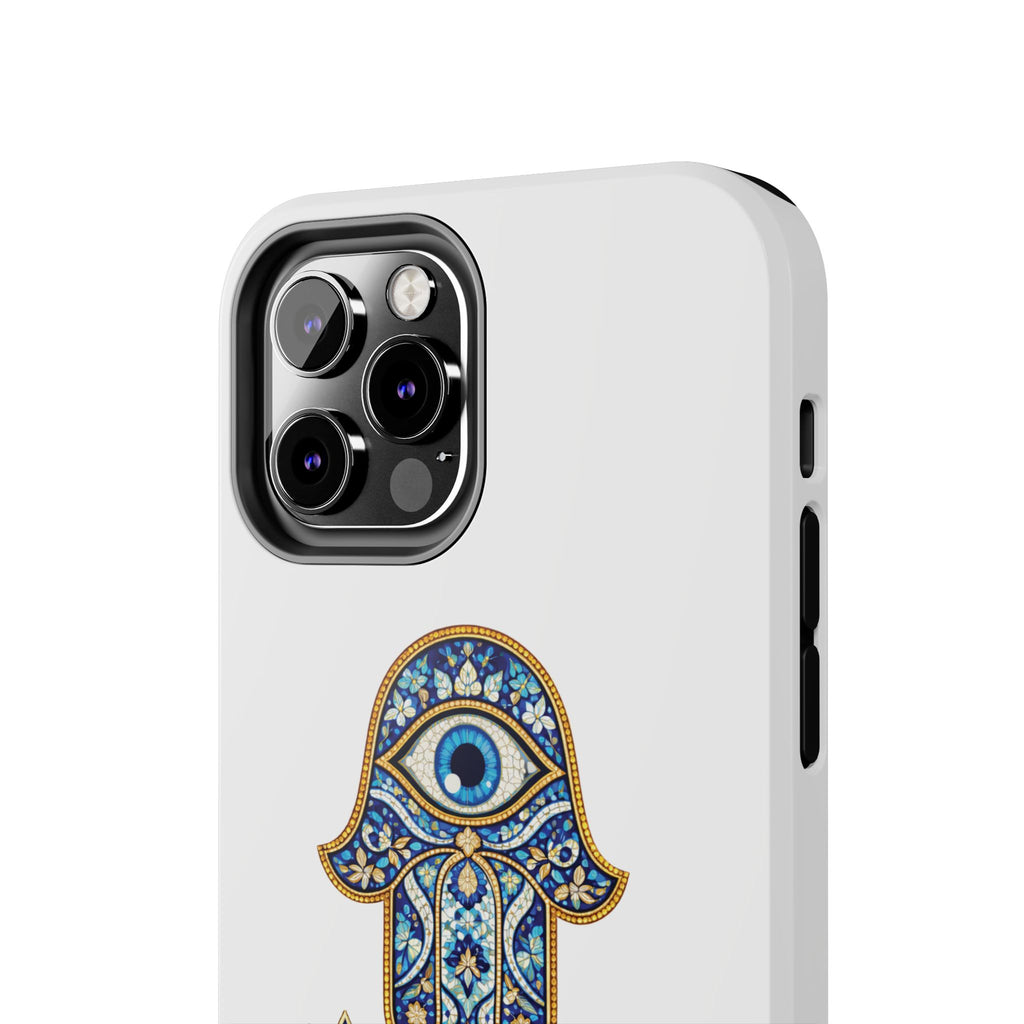 Hamsa Eye Tough Phone Case — Blue Mosaic Protective Phone Cover