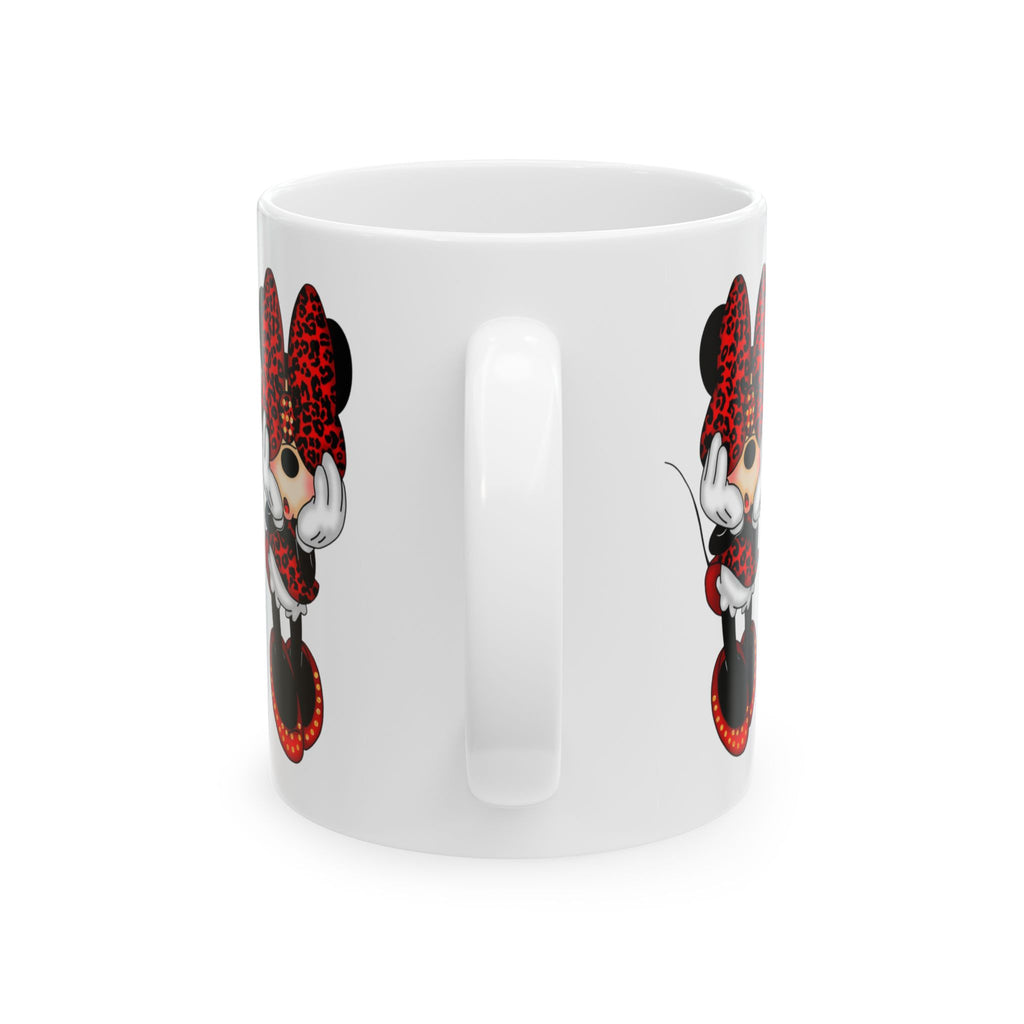 Minnie Mouse Ceramic Mug — Cute Red Polka Dot Bow Coffee Cup (11oz)
