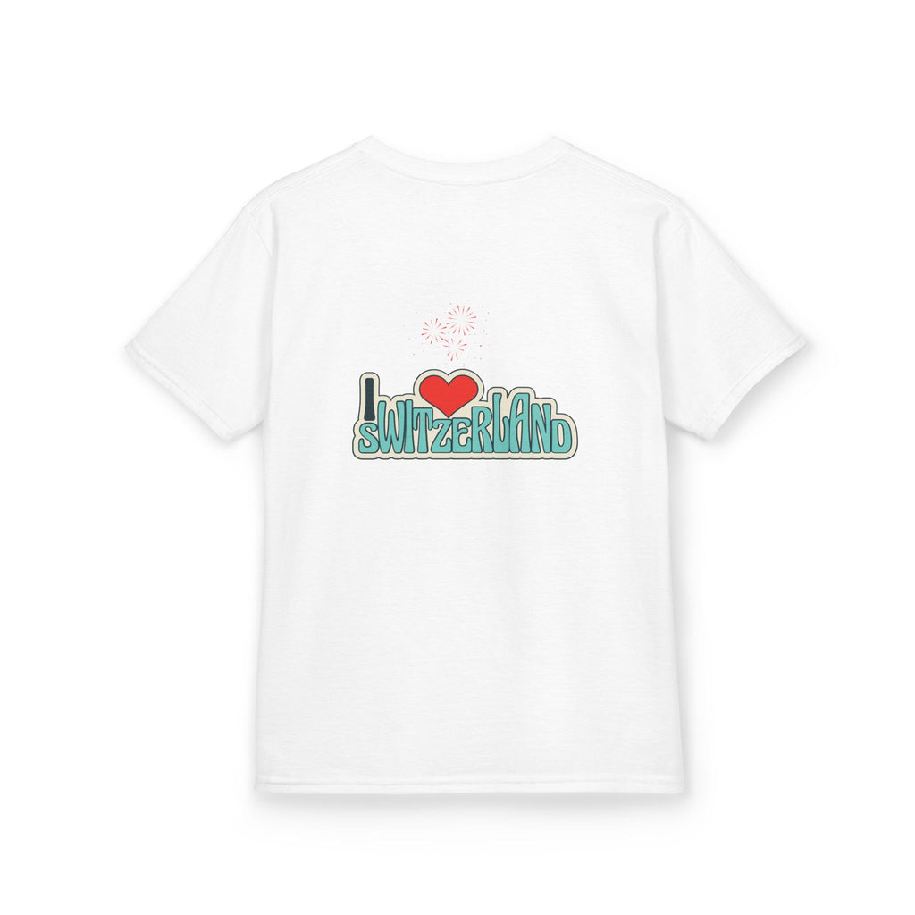 Switzerland Kids Switzerland Flag T‑Shirt — I  Switzerland Graphic