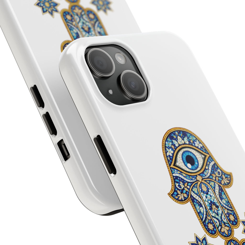 Hamsa Eye Tough Phone Case — Blue Mosaic Protective Phone Cover