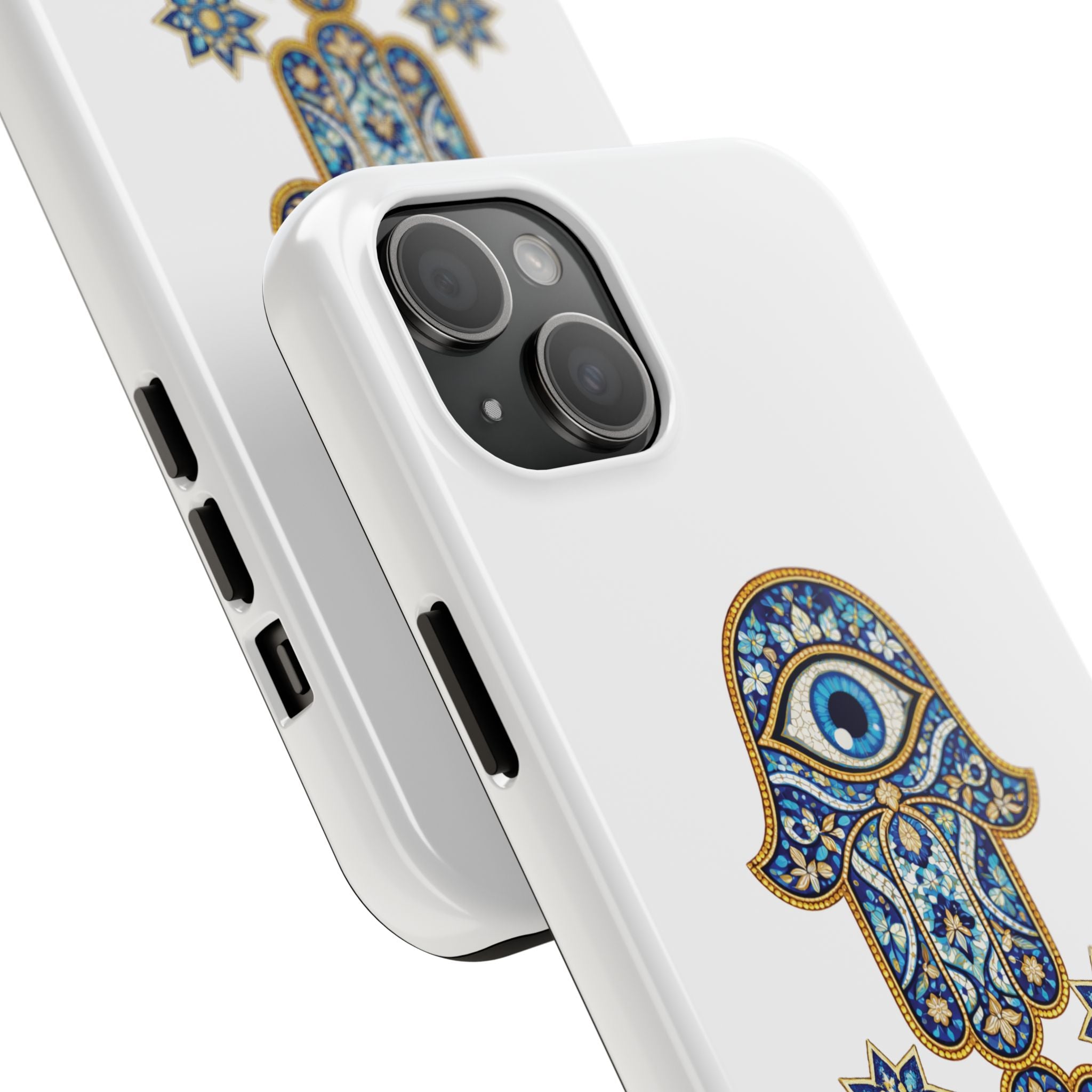 Hamsa Eye Tough Phone Case — Blue Mosaic Protective Phone Cover