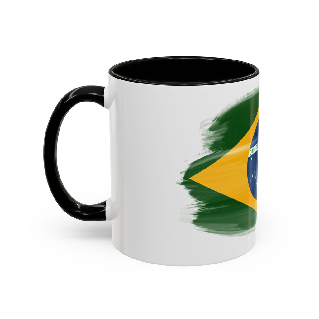 Brazil Flag Coffee Mug — Accent Ceramic Tea Cup (11/15 oz)