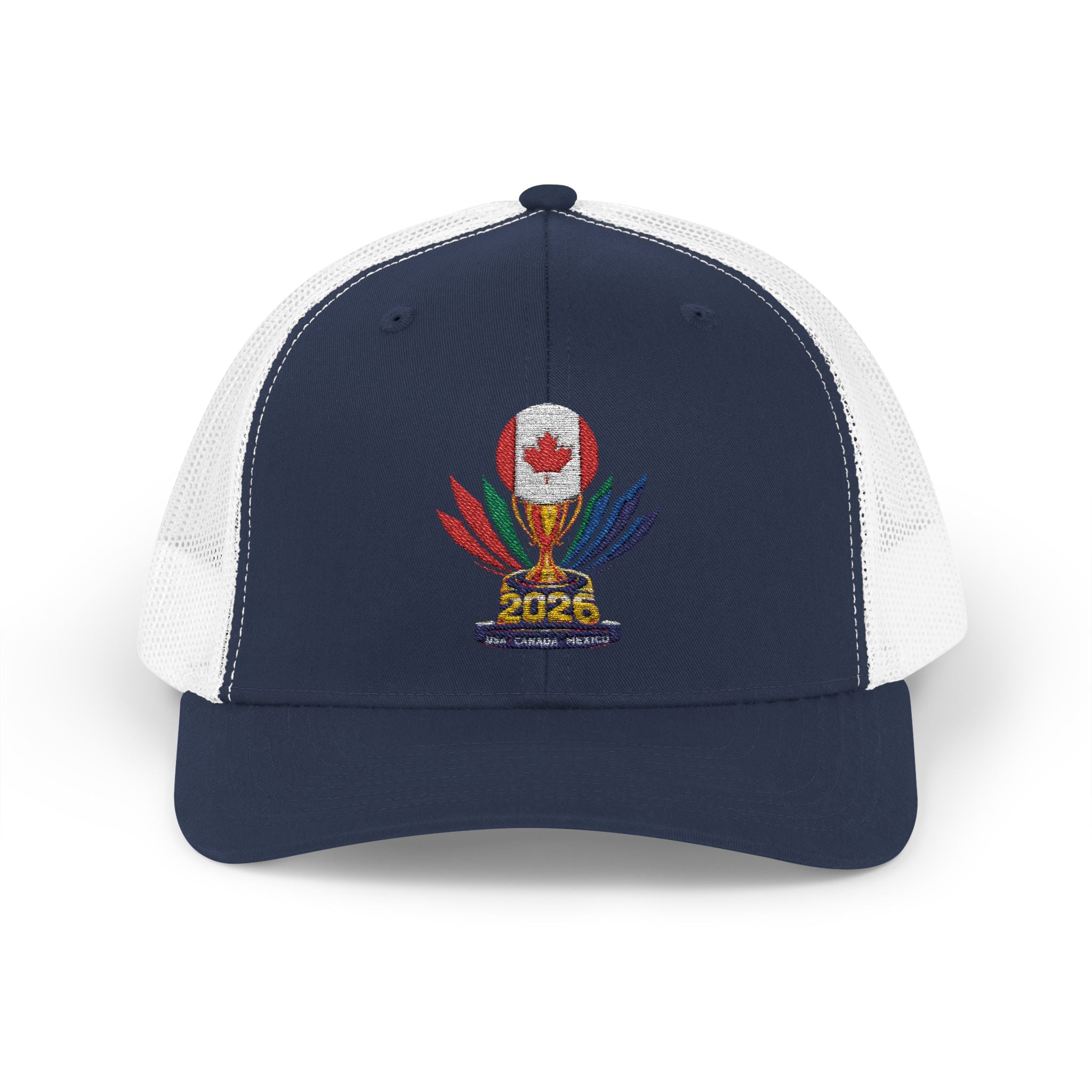 Embroidered Colorful Trophy Trucker Cap - Snapback Mesh Hat