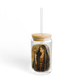 16oz Glass Sipper with Vintage Middle Eastern Woman Illustration