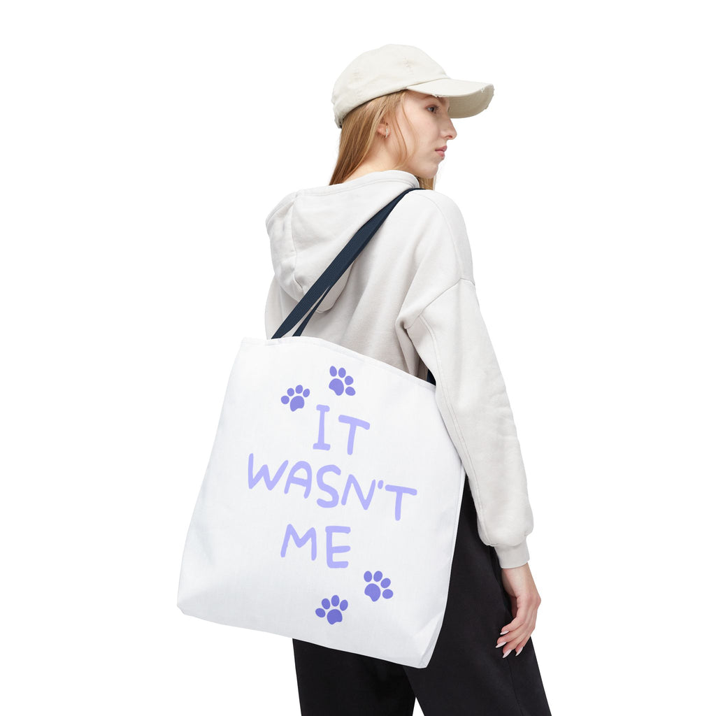 Cat Paw Print Tote — "It Wasn't Me" Funny Cat Tote Bag