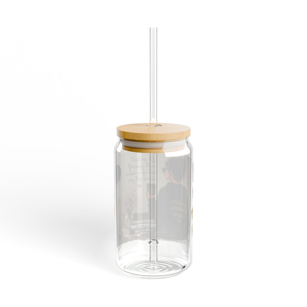 16oz Inspirational Sipper Glass – Motivational 'Be Patient' Travel Tumbler with Straw
