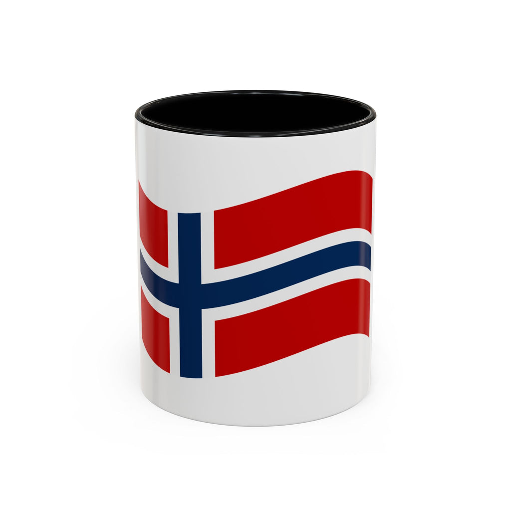 Norway Flag Accent Coffee Mug – Norway 2026 Soccer Fan Ceramic Mug (11/15oz)