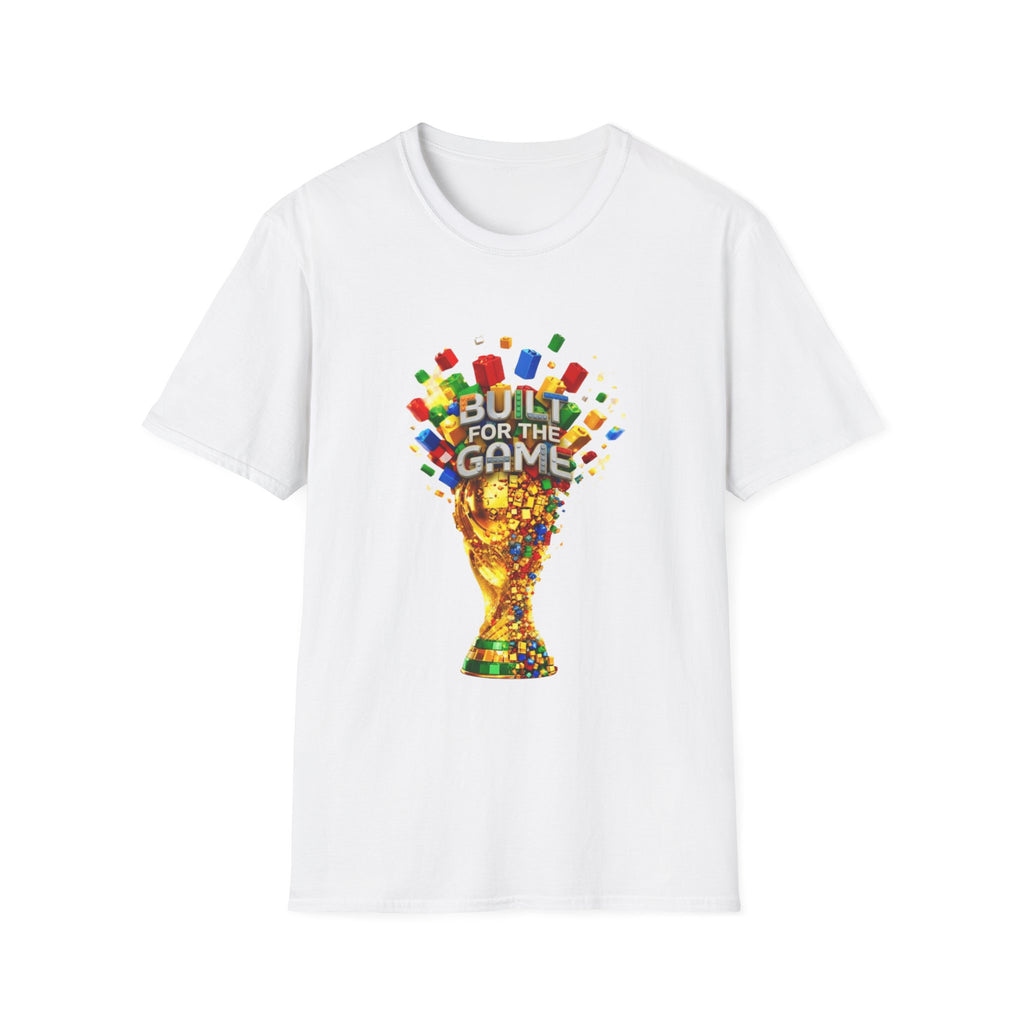 Soccer Trophy T-Shirt — "Built for the Game" Colorful World Cup Tee