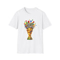 Soccer Trophy T-Shirt — "Built for the Game" Colorful World Cup Tee