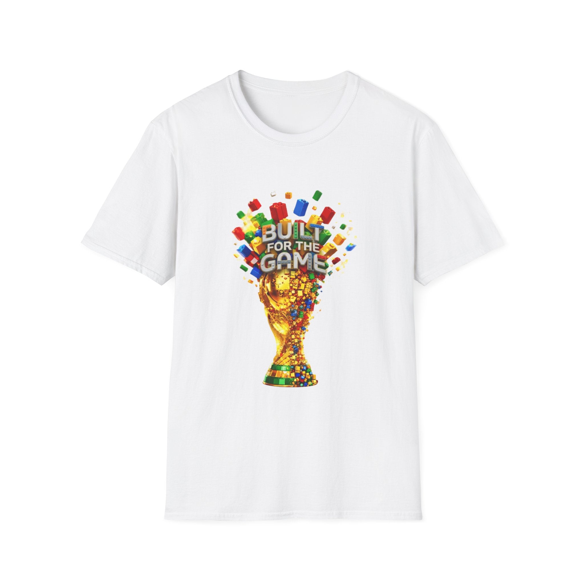 Soccer Trophy T-Shirt — "Built for the Game" Colorful World Cup Tee
