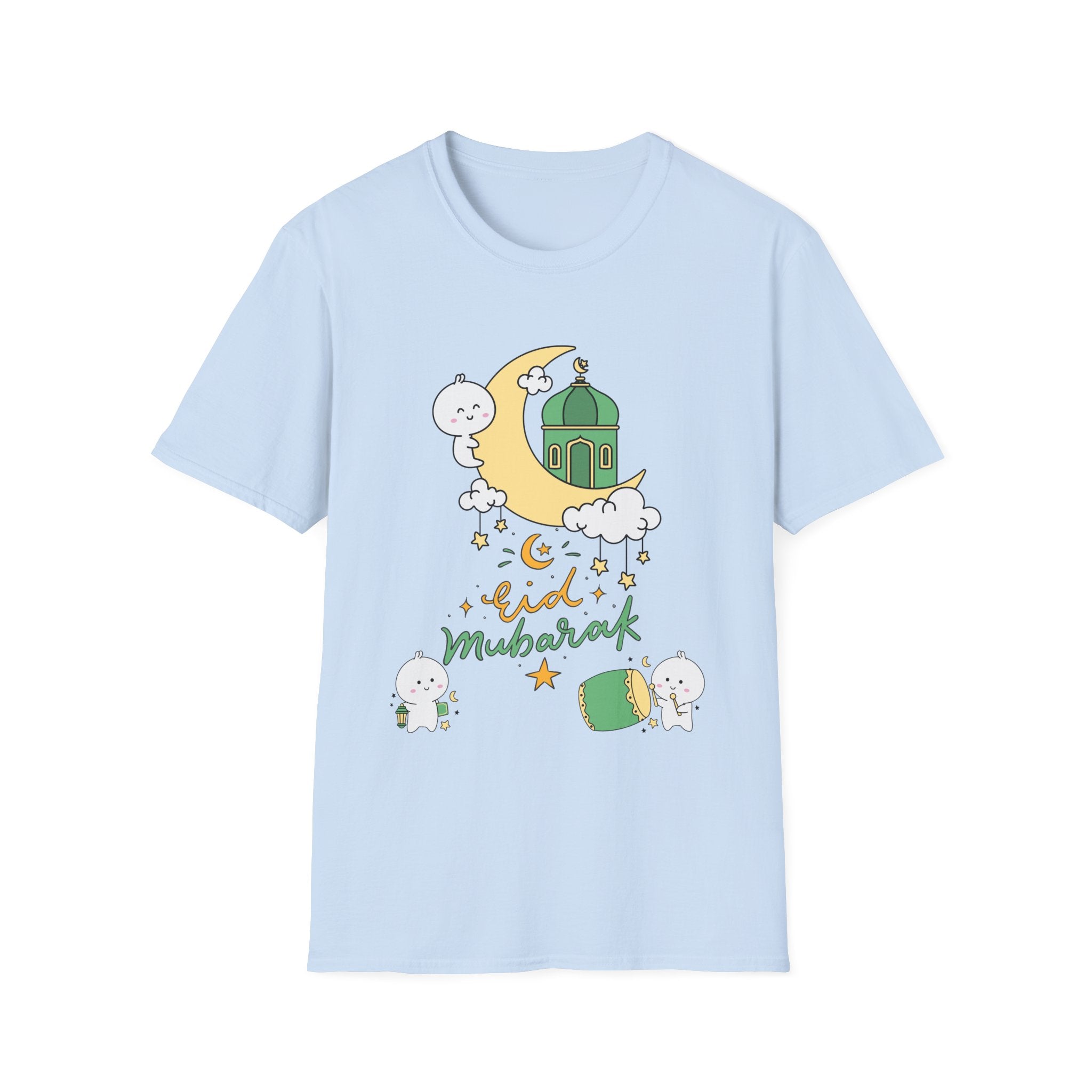 Eid Mubarak T-Shirt — Cute Mosque Moon & Lantern Ramadan Tee