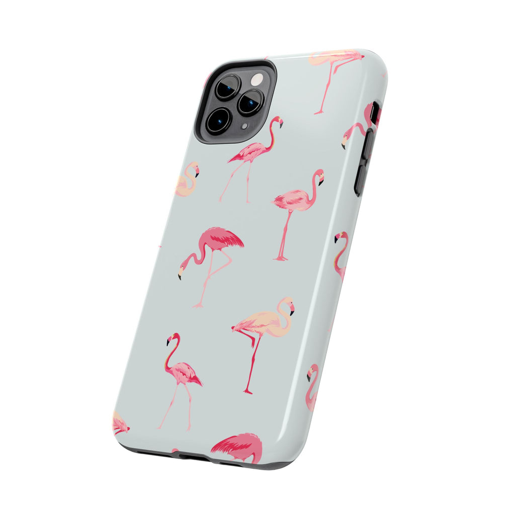 Flamingo Pattern Tough Phone Case — Cute Pink Birds Protective Phone Cover