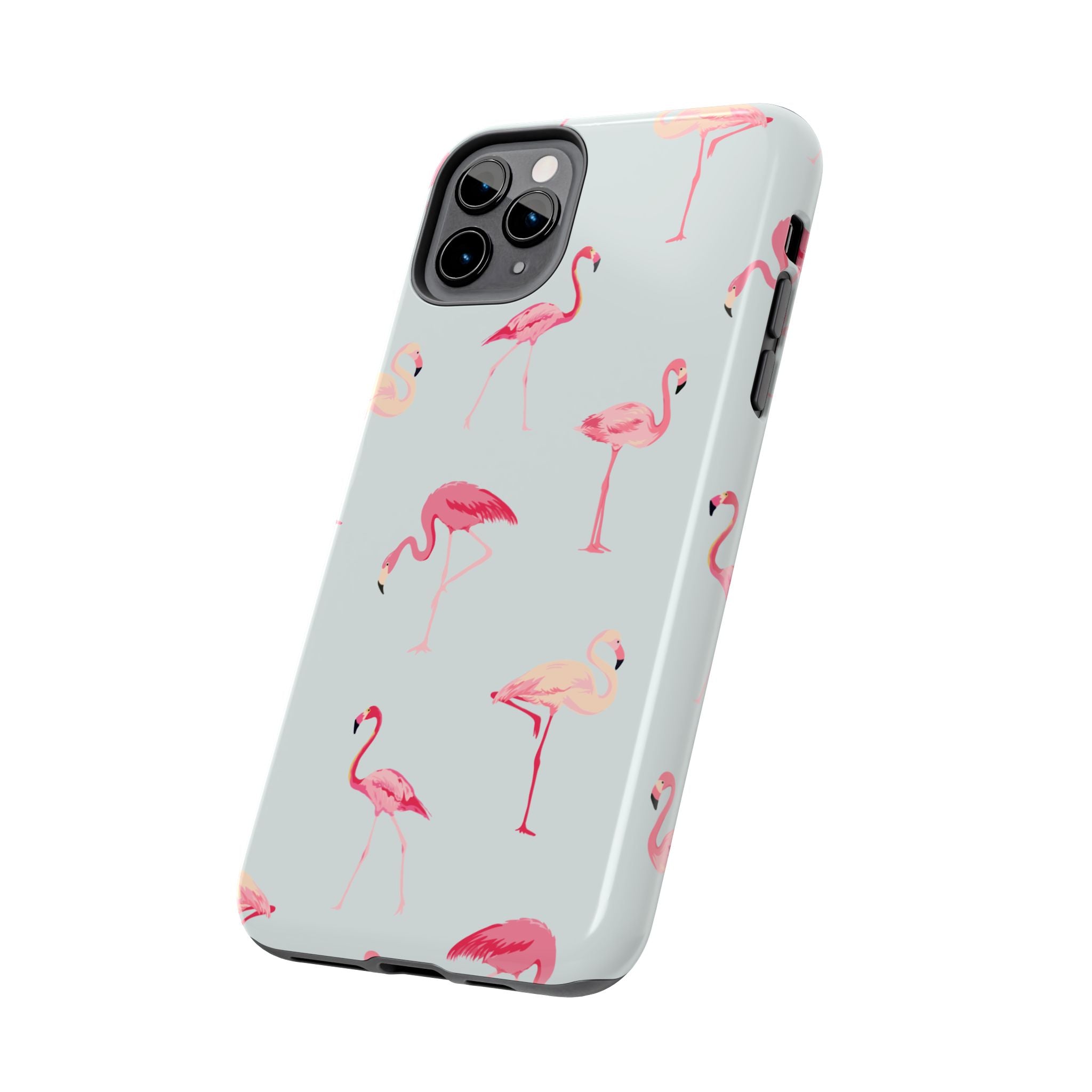Flamingo Pattern Tough Phone Case — Cute Pink Birds Protective Phone Cover